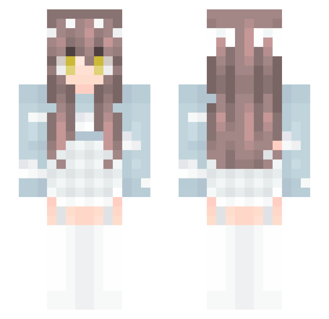 tinyypeach Minecraft skin, front and back view