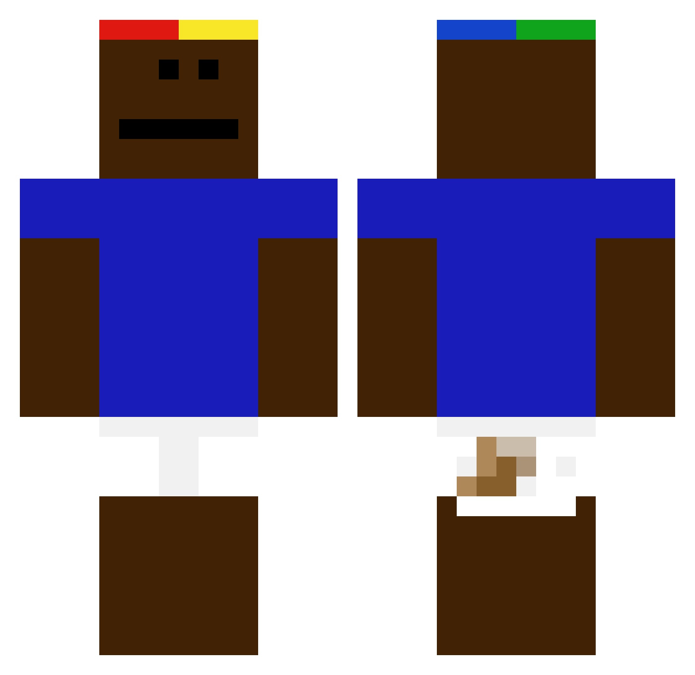 Wattaaa Minecraft skin, front and back view