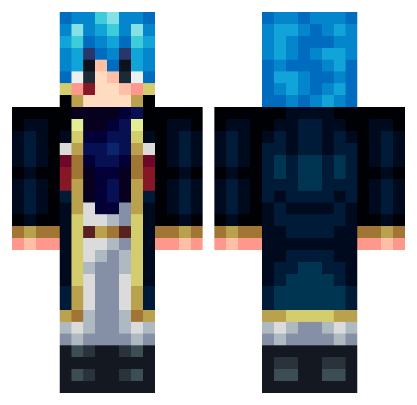 Powerz Minecraft skin, front and back view