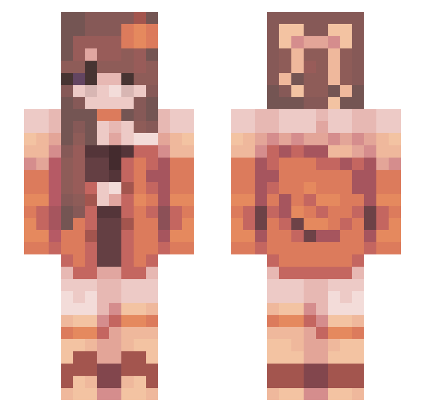 Holdups Minecraft skin, front and back view