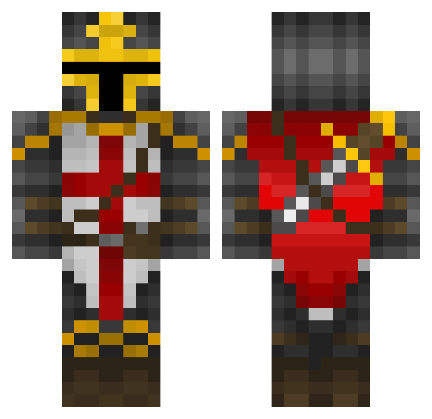 PowerToris Minecraft skin, front and back view