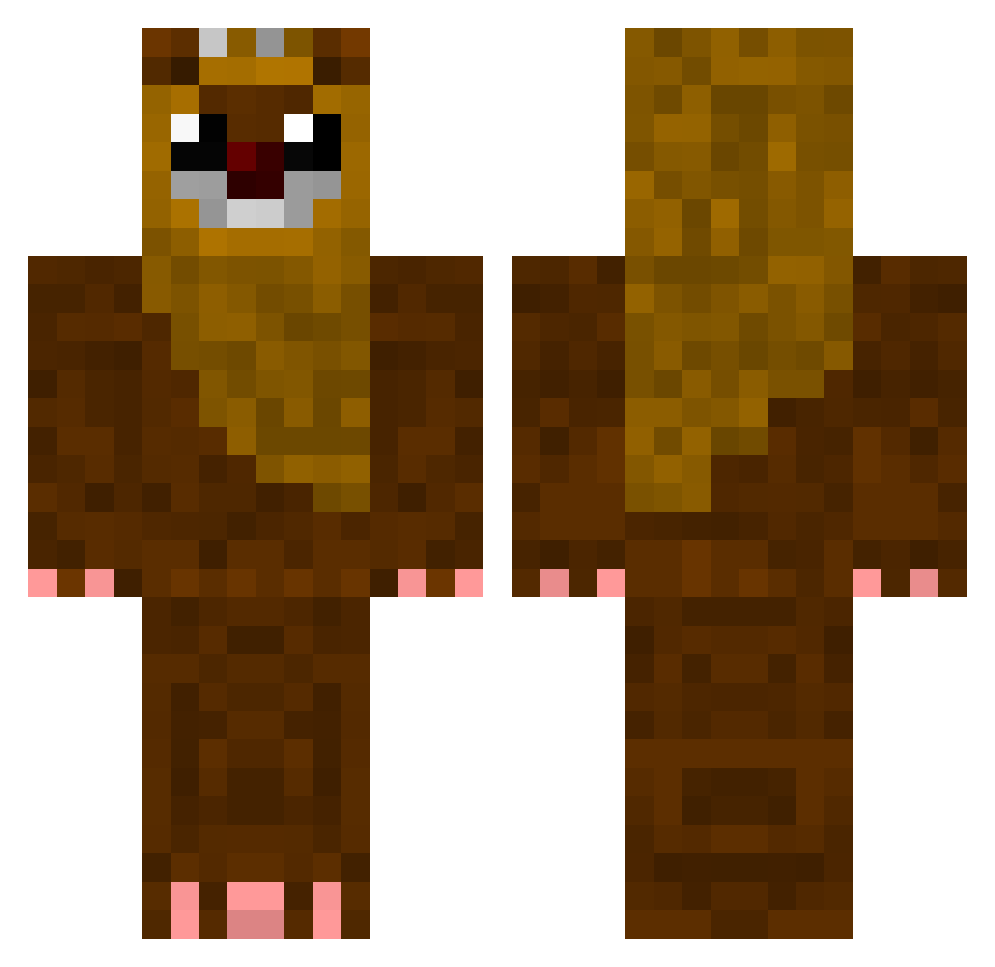 DasAusGod Minecraft skin, front and back view