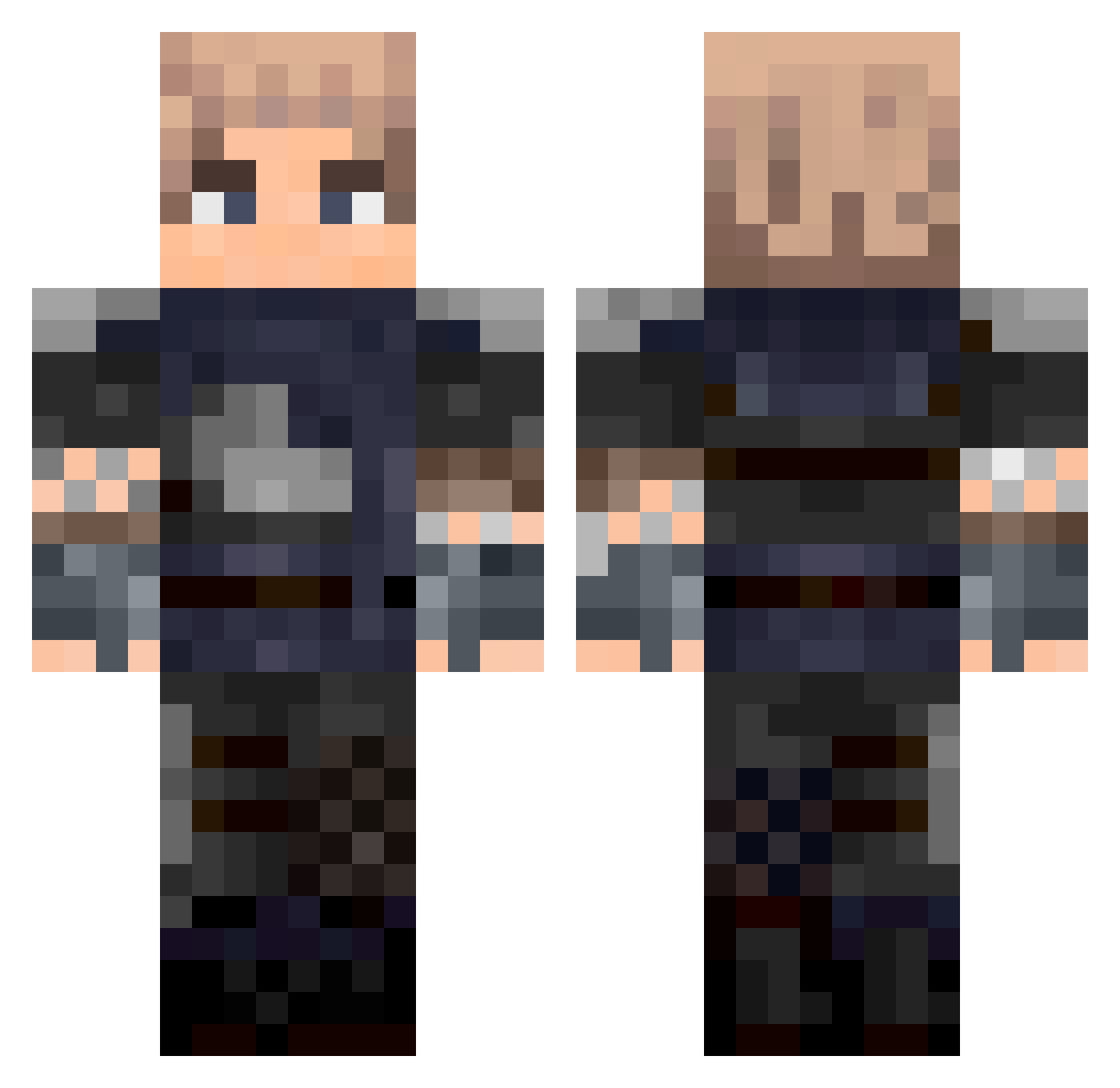 sleppycapy Minecraft skin, front and back view