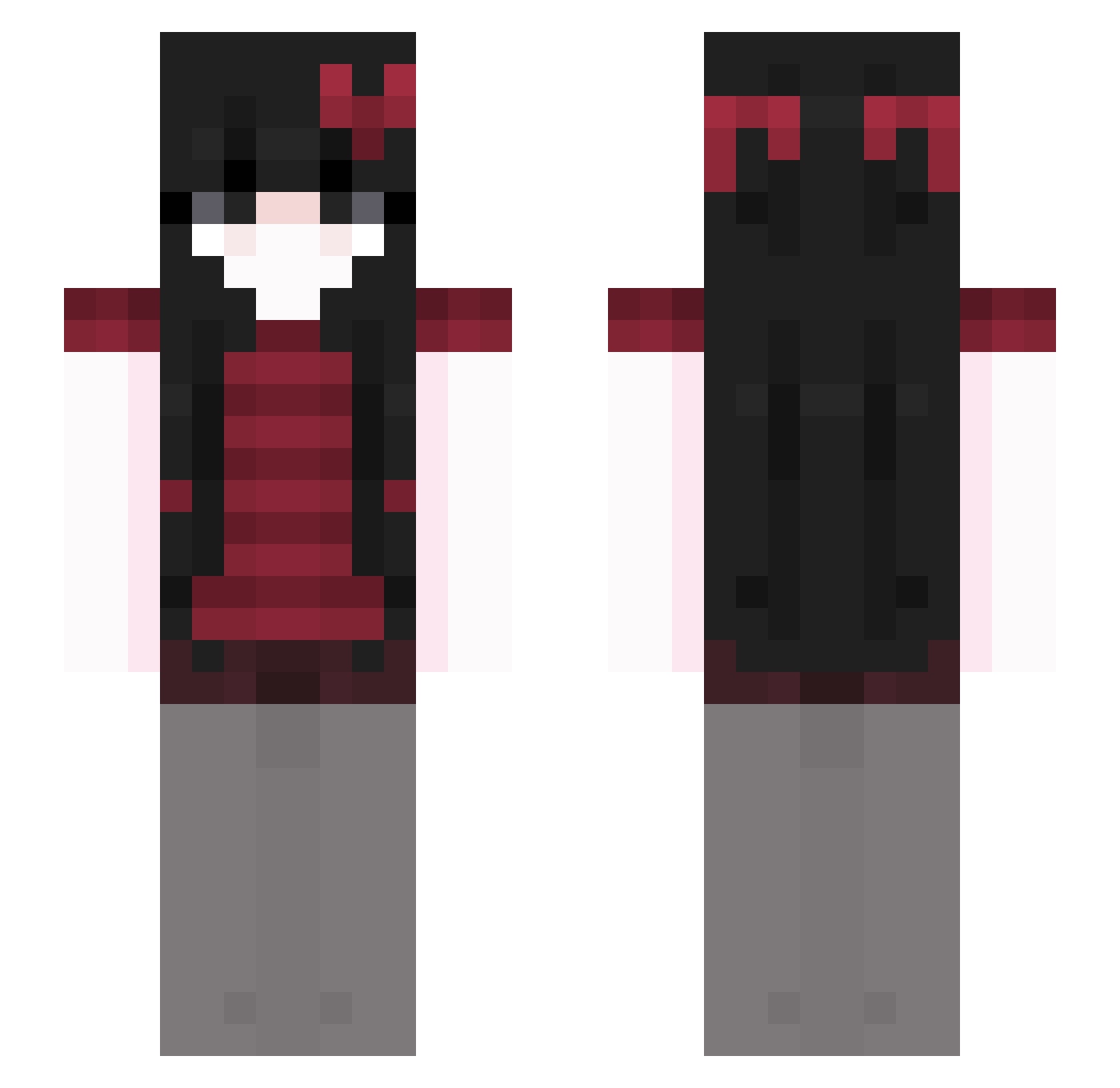 shosholags Minecraft skin, front and back view