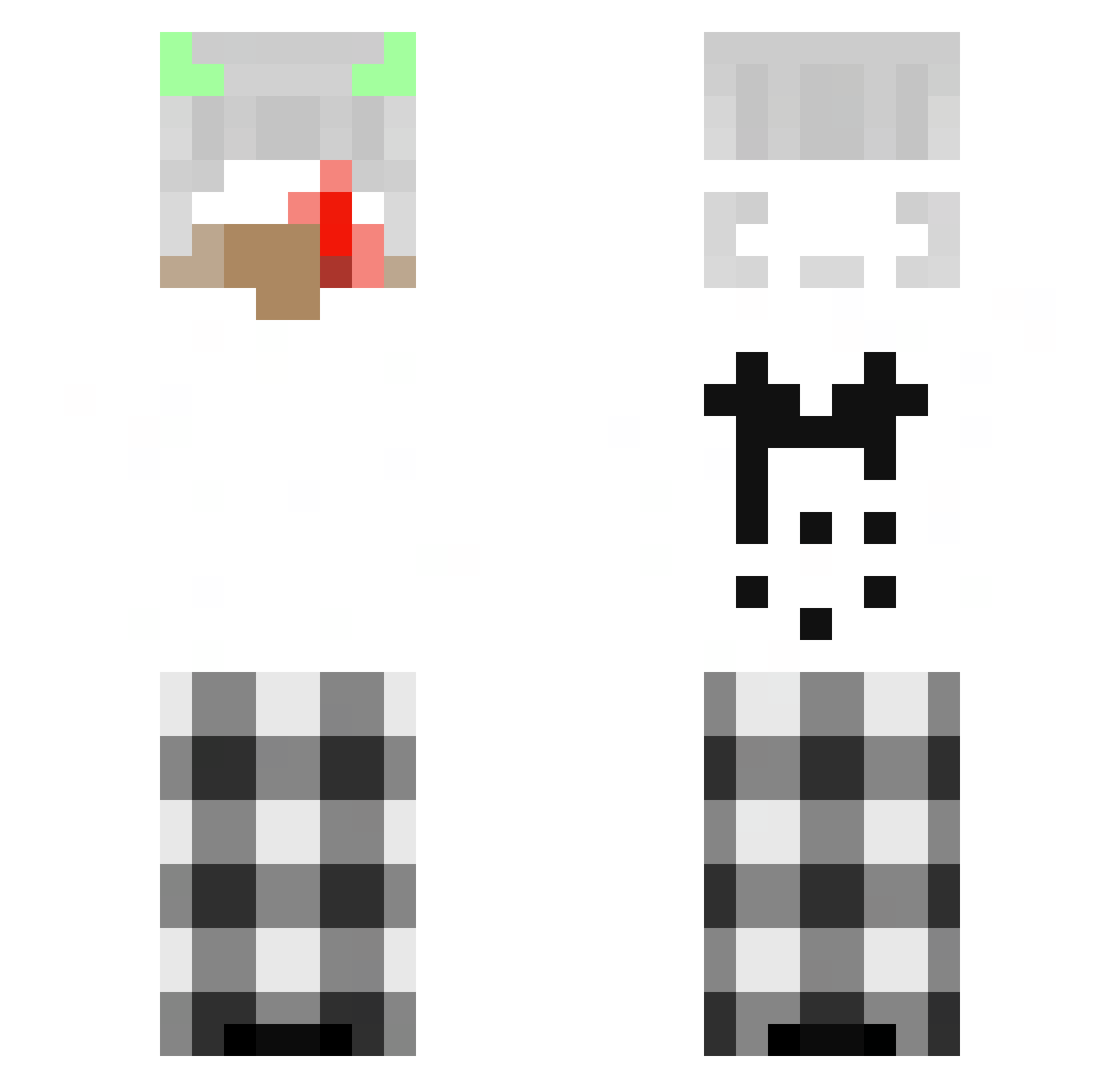 Ygdril Minecraft skin, front and back view