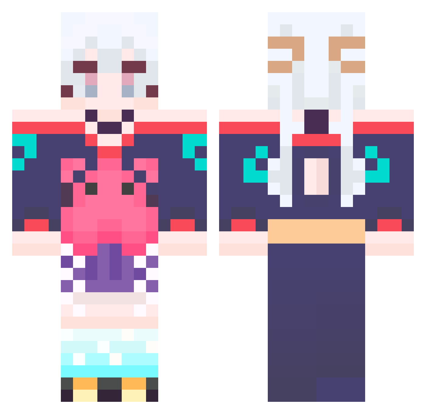 lili123zzz Minecraft skin, front and back view