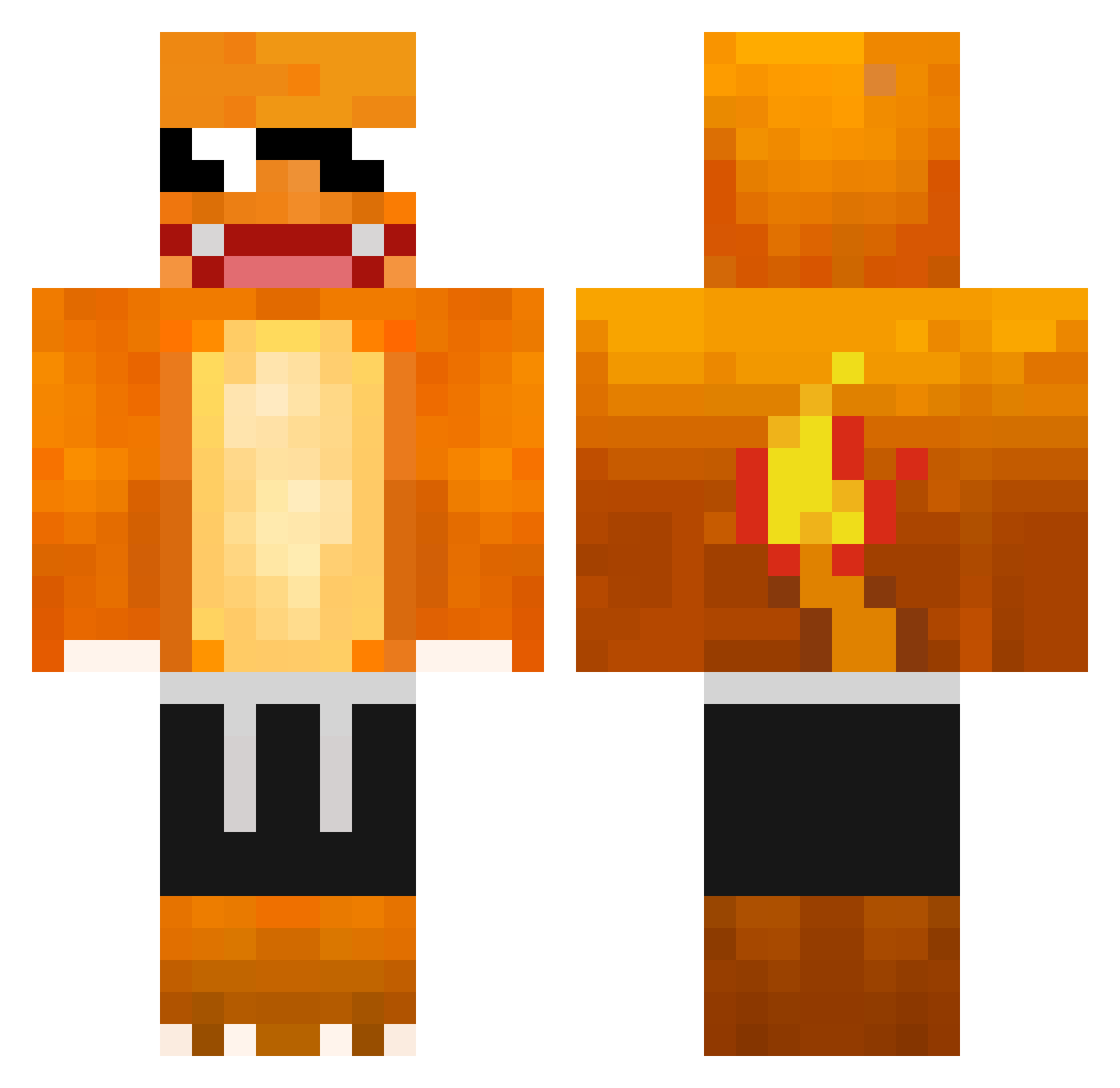 HmanHn Minecraft skin, front and back view