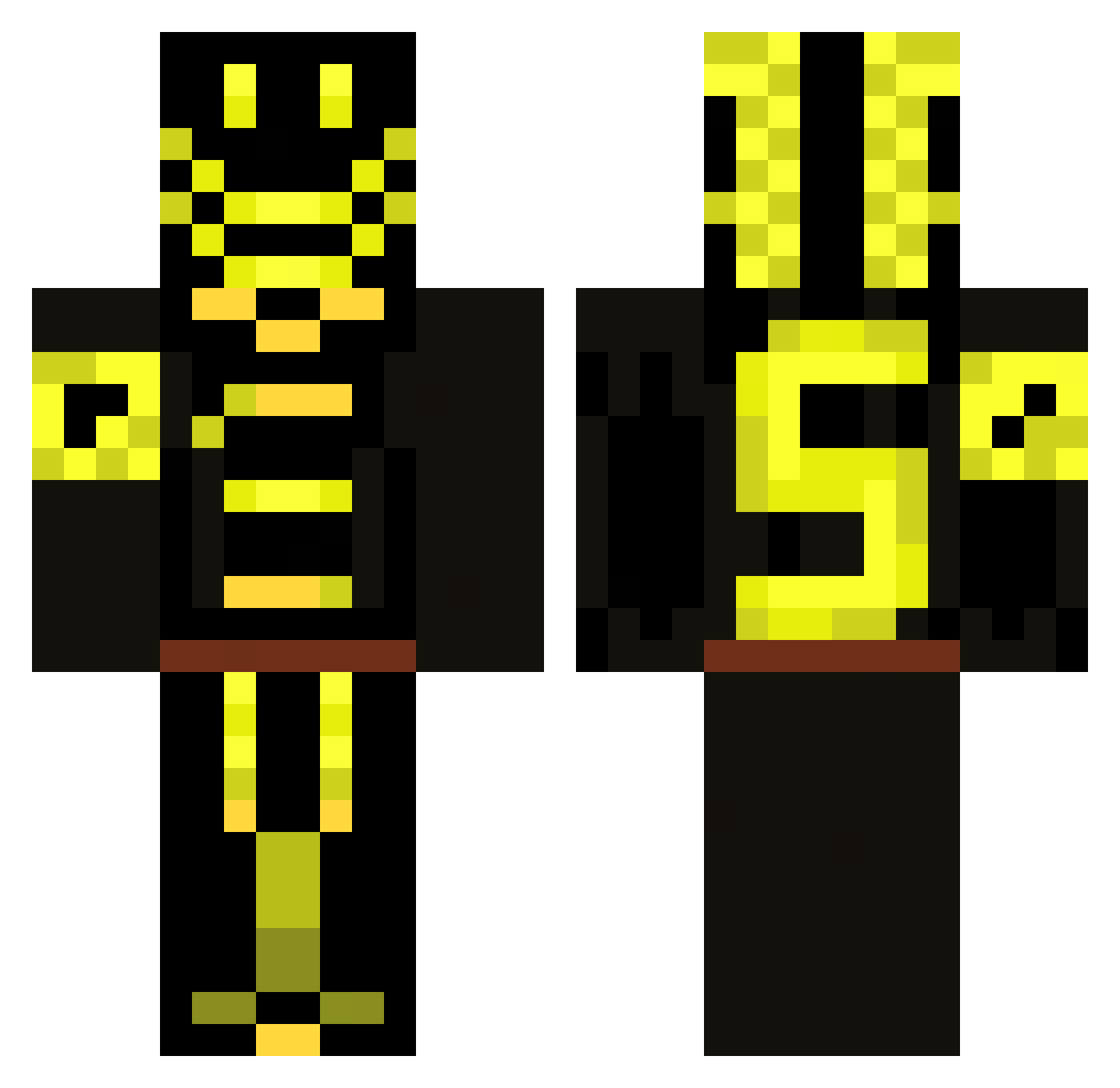 ReSystem32 Minecraft skin, front and back view