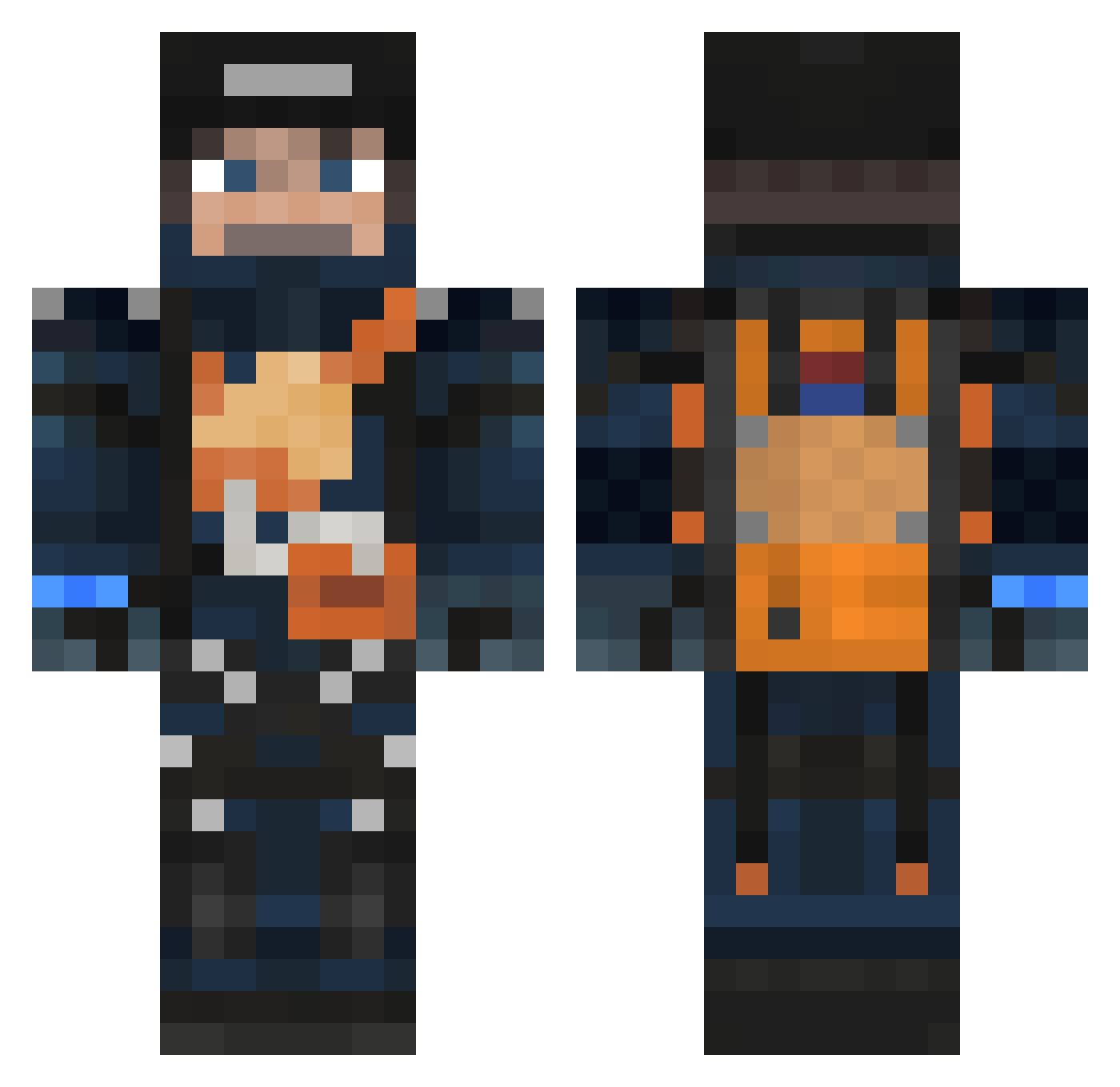 Alucard1003 Minecraft skin, front and back view