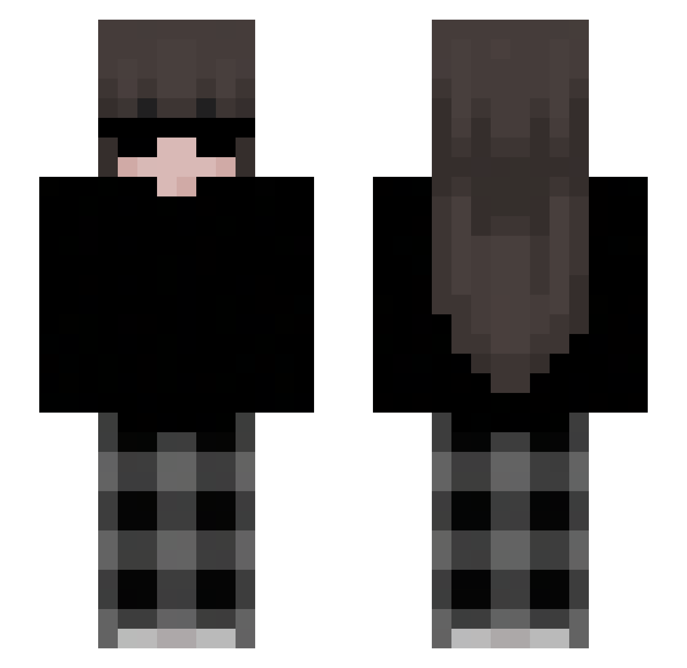 PTRKLL Minecraft skin, front and back view