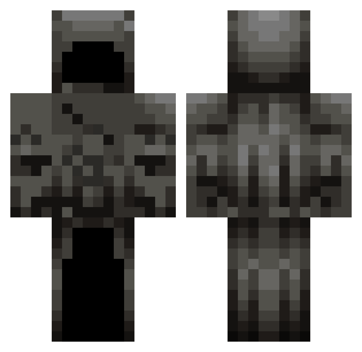 vGrimz Minecraft skin, front and back view