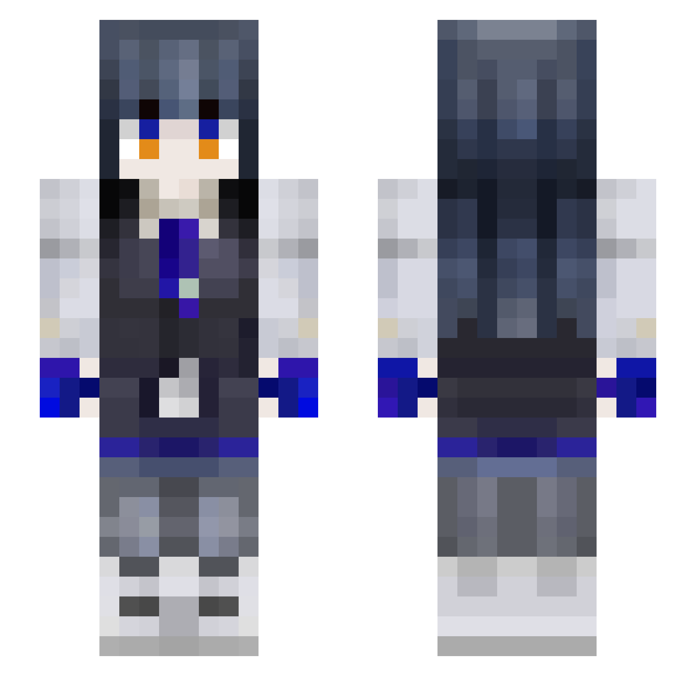 Lehu123 Minecraft skin, front and back view