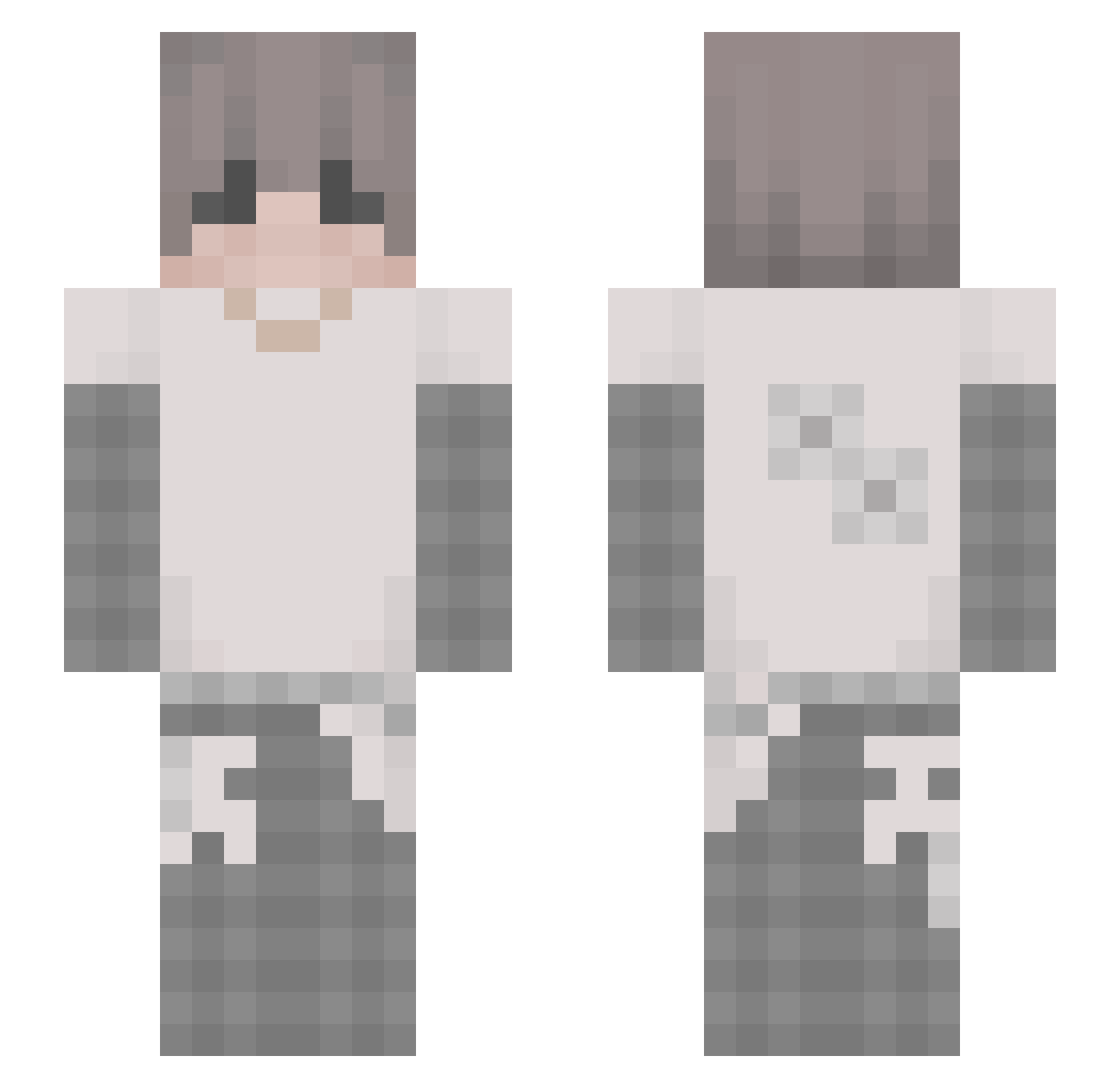 ZxChippy Minecraft skin, front and back view