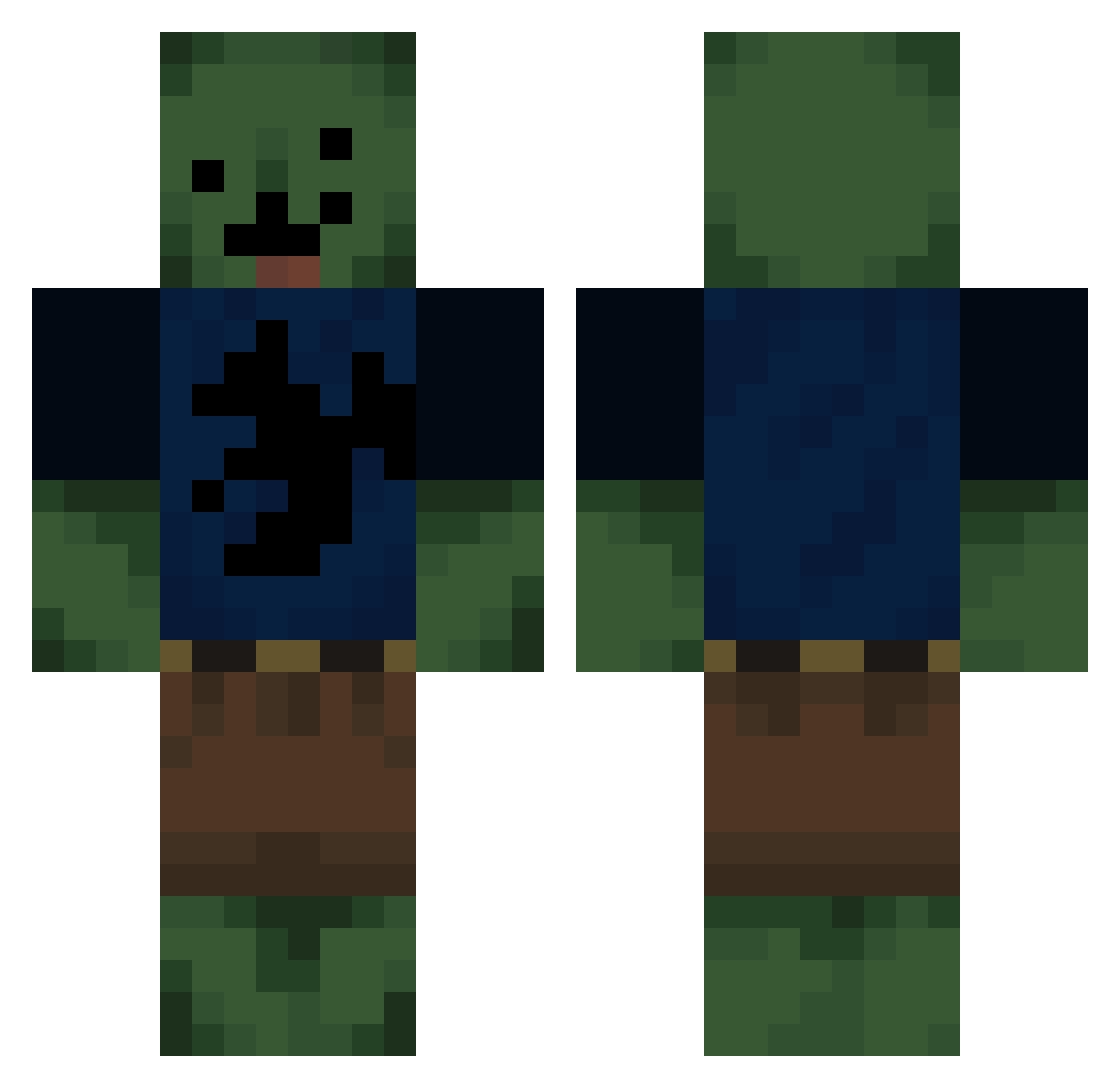 shrimpelton Minecraft skin, front and back view