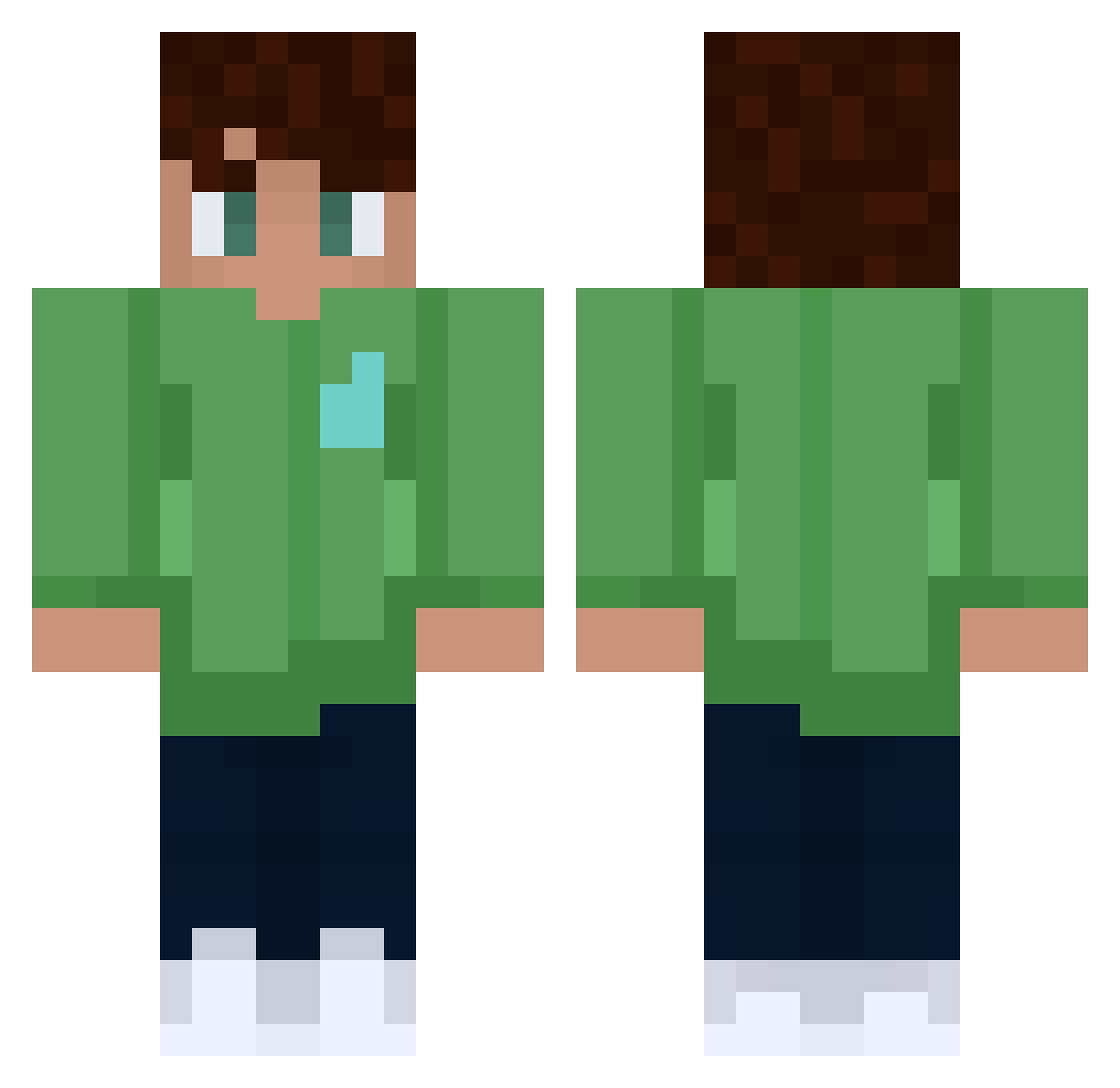 MeranDrip Minecraft skin, front and back view