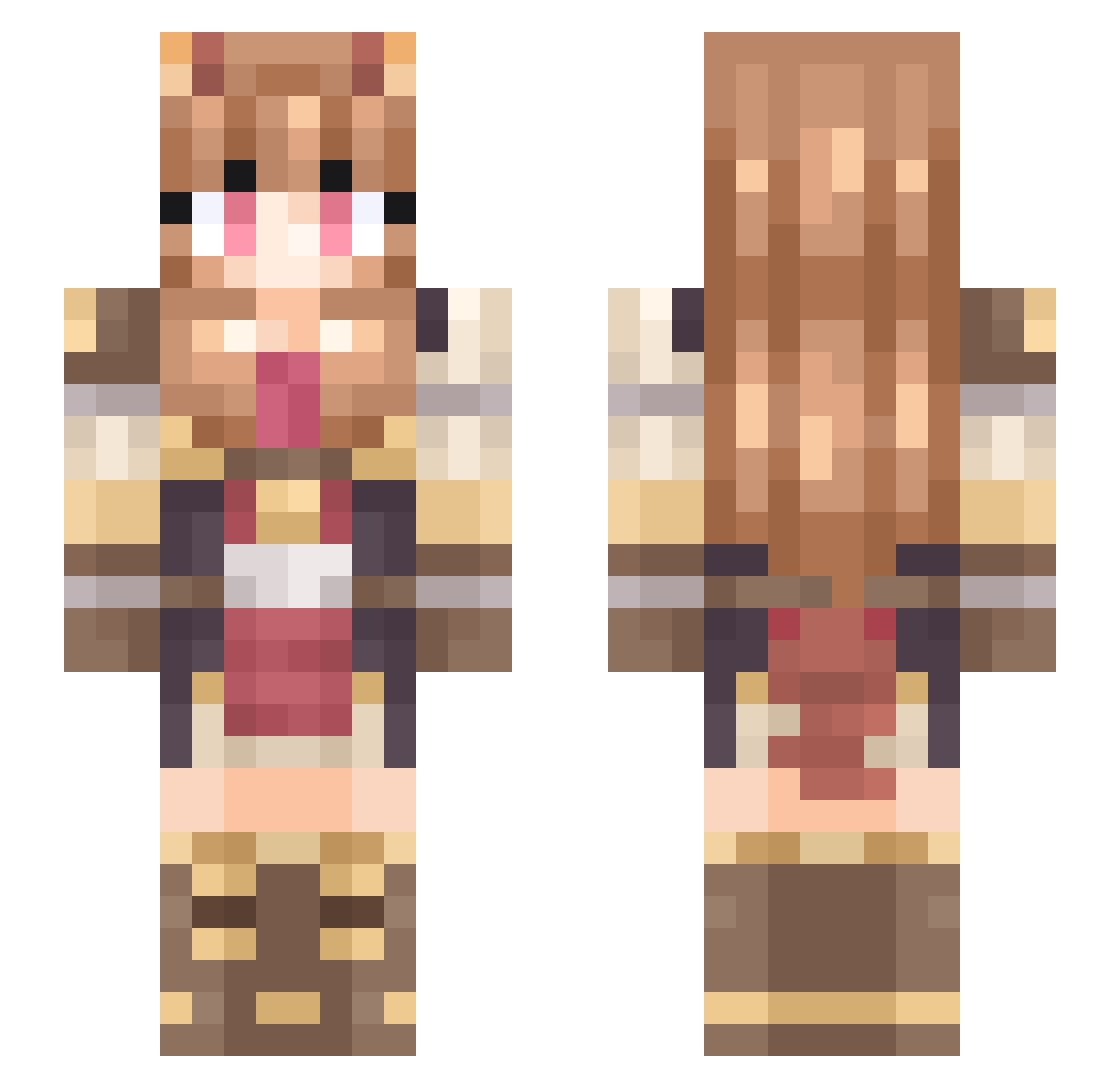Nivisteri Minecraft skin, front and back view