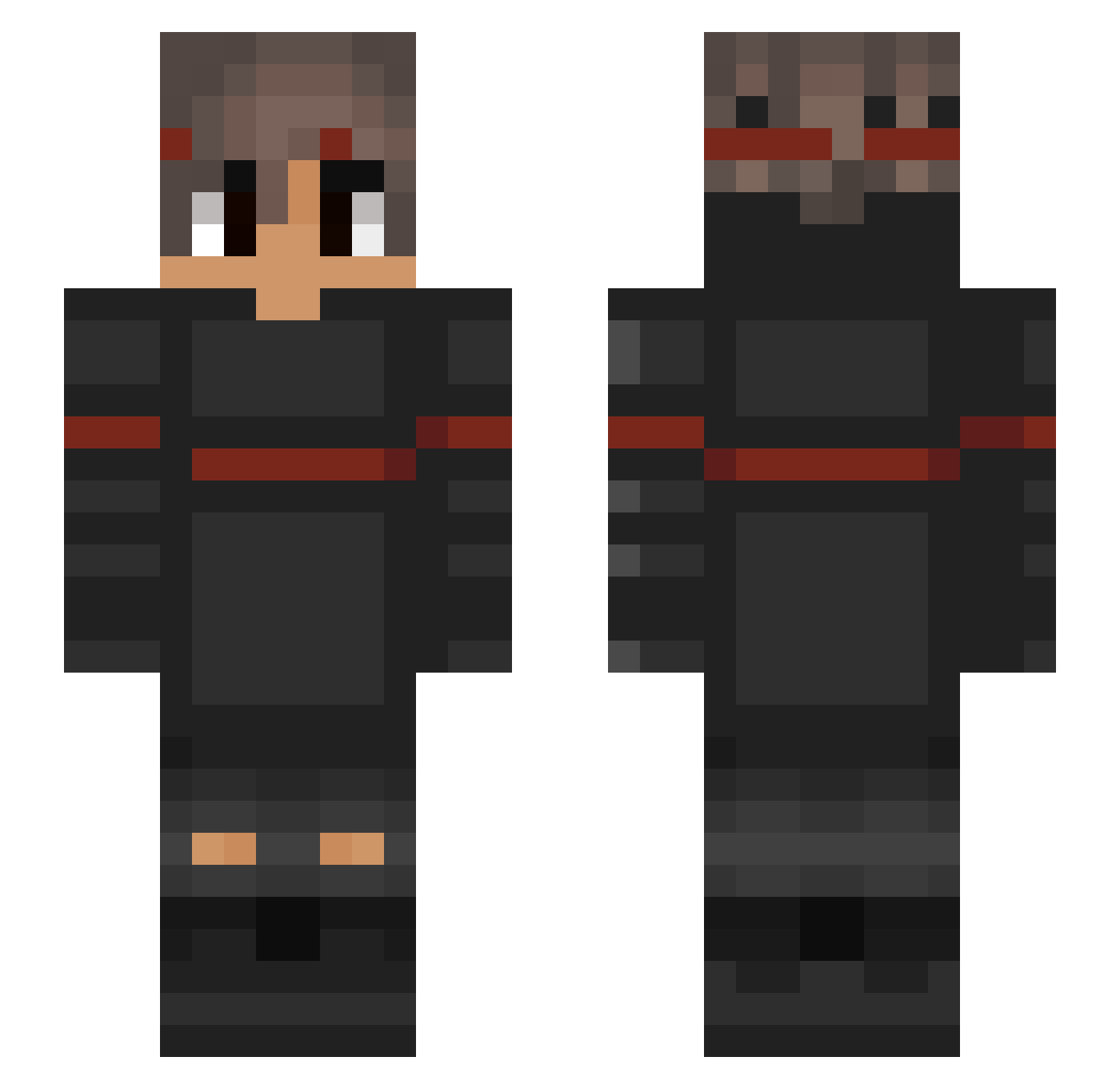 Yoru1x Minecraft skin, front and back view