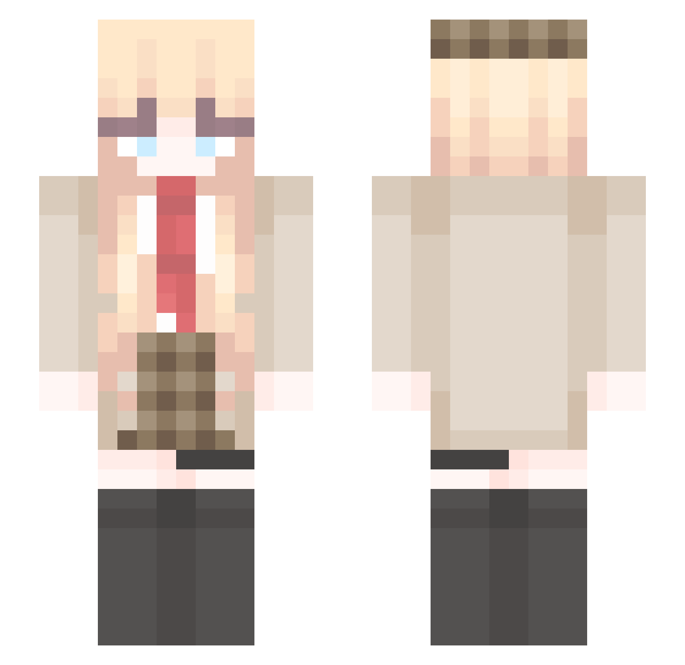Jeffryxd Minecraft skin, front and back view