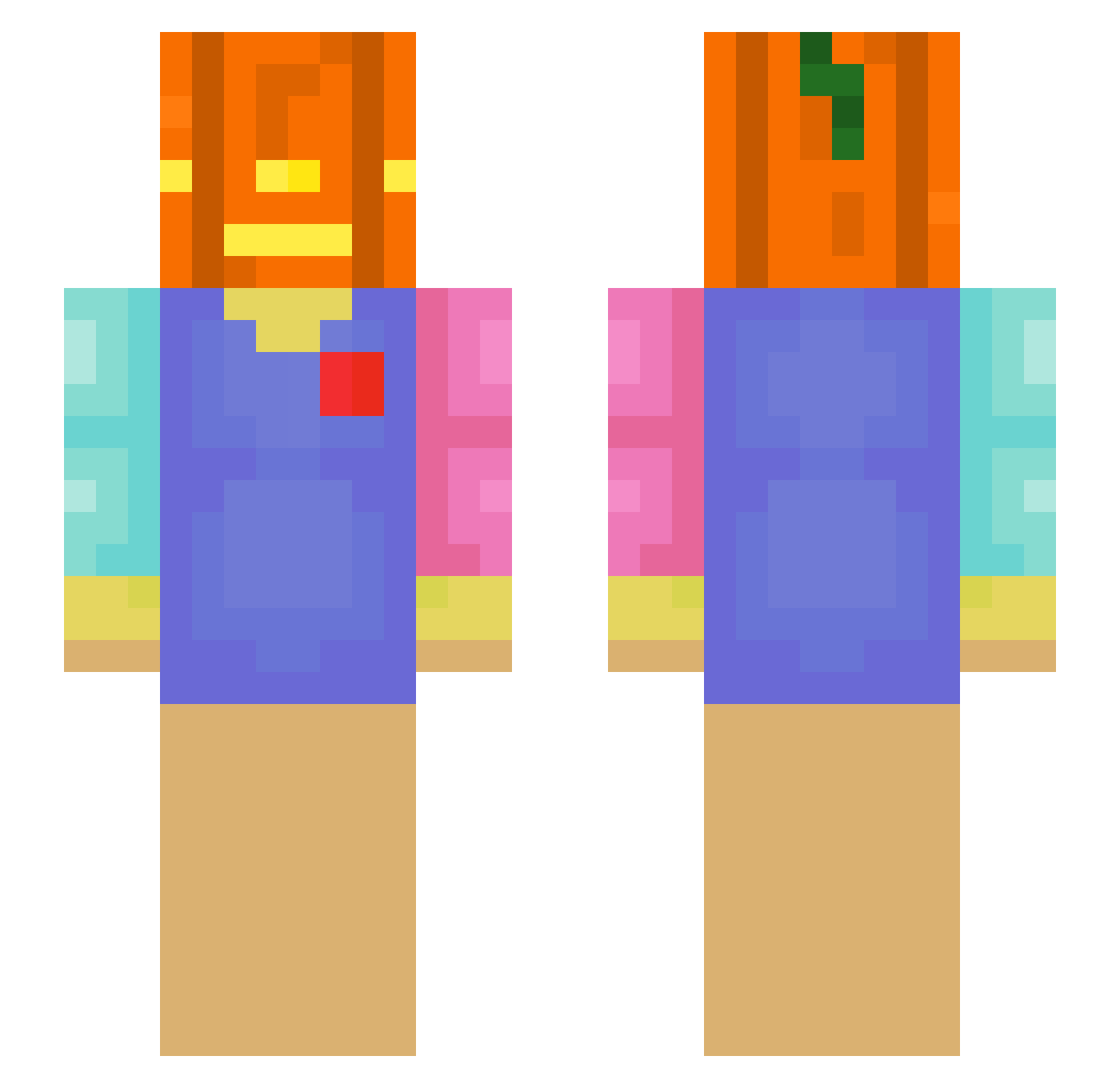jestemgruby2242 Minecraft skin, front and back view