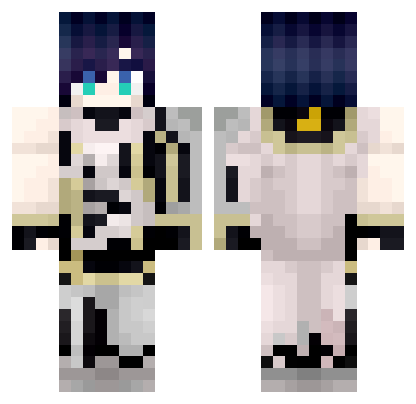 Novaxil Minecraft skin, front and back view