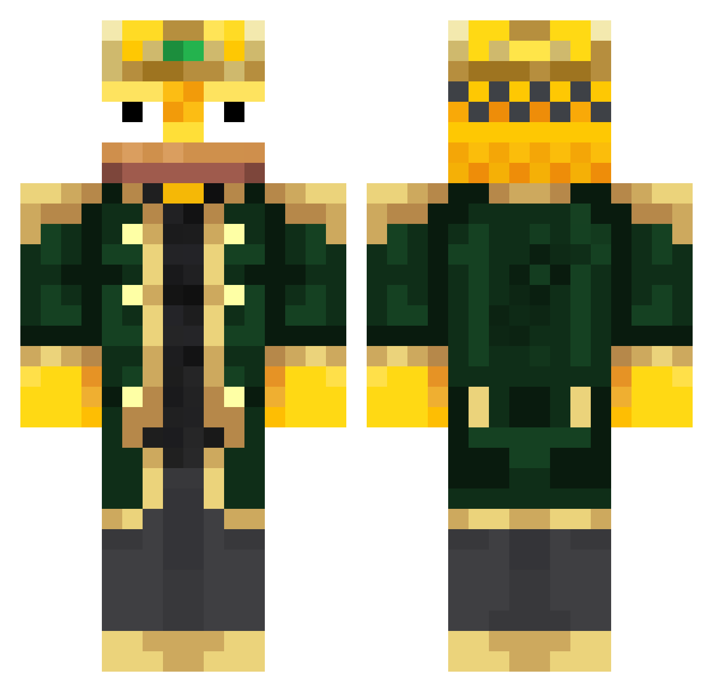 SkippiePants Minecraft skin, front and back view