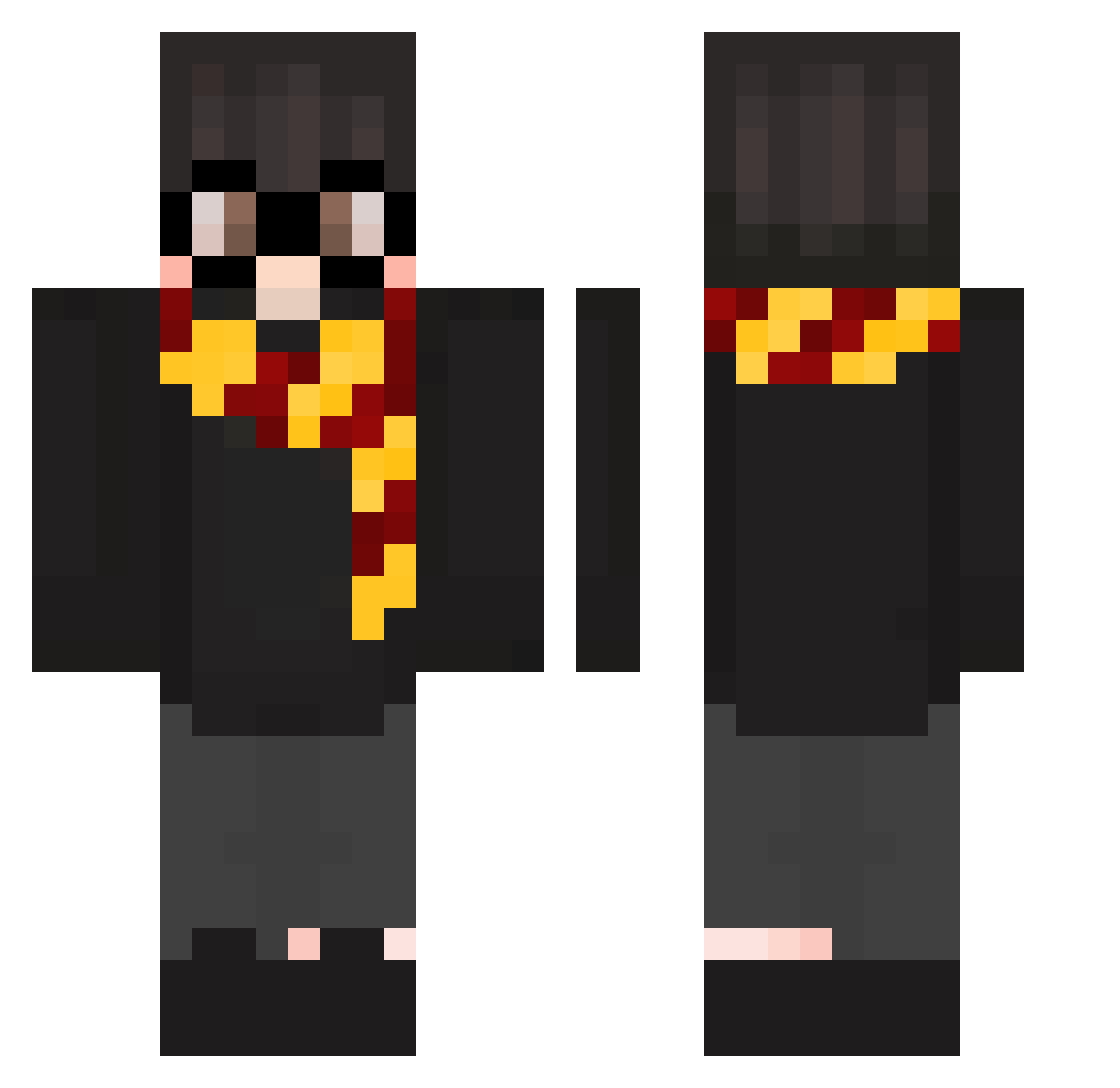 DarkKhan1 Minecraft skin, front and back view