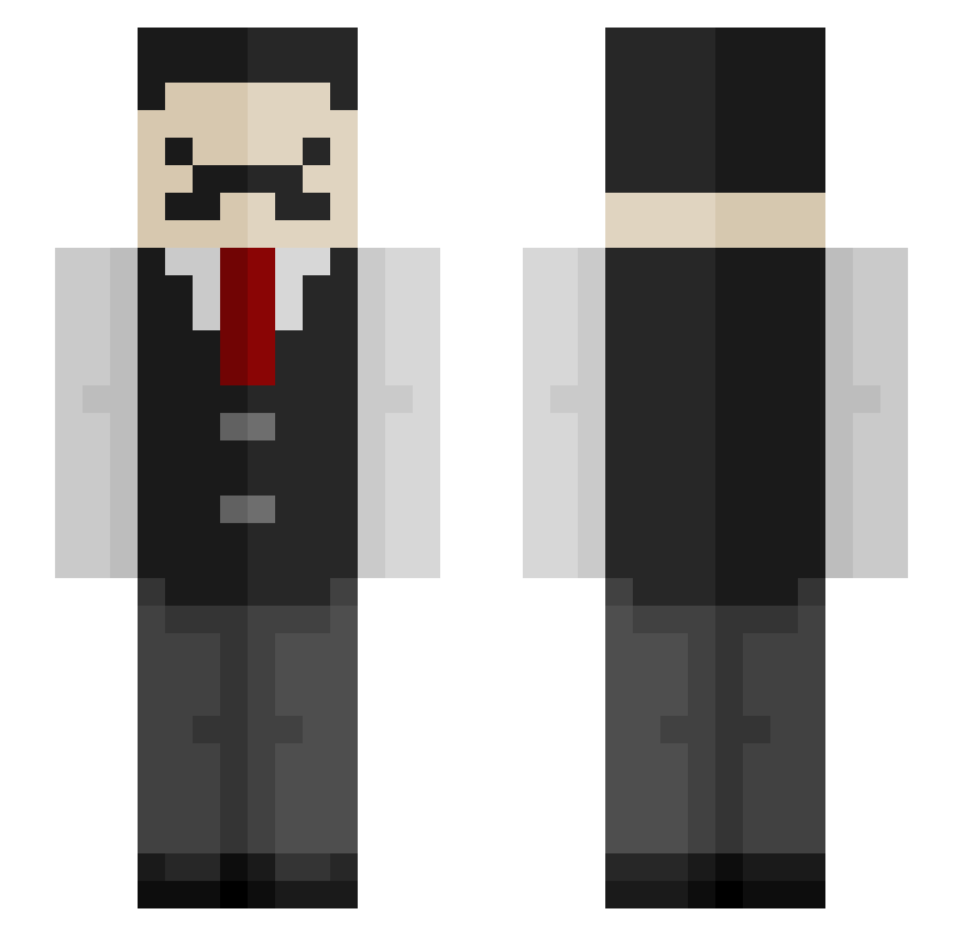 Rekrii Minecraft skin, front and back view