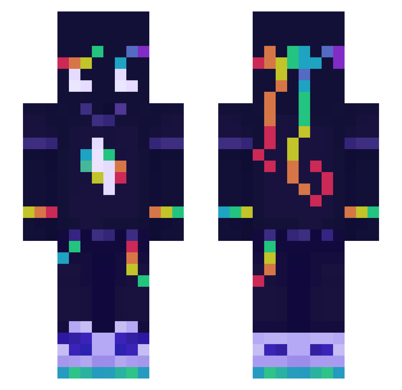nikoqwx Minecraft skin, front and back view