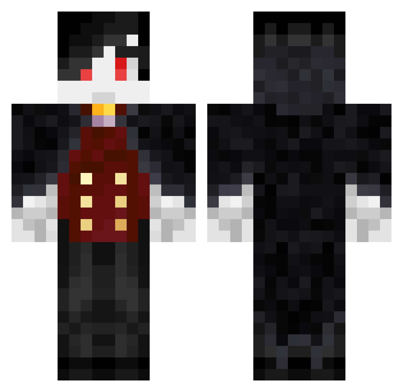 TisJen Minecraft skin, front and back view