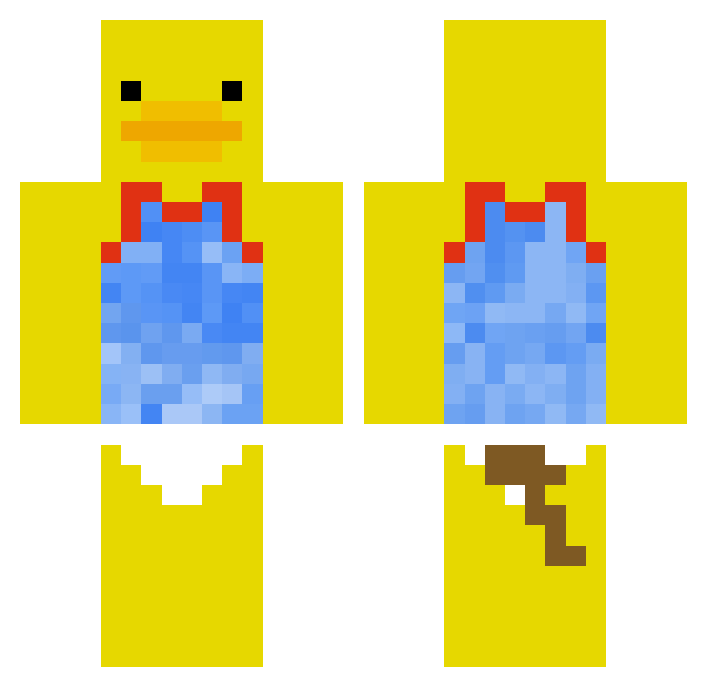 Odiggle Minecraft skin, front and back view