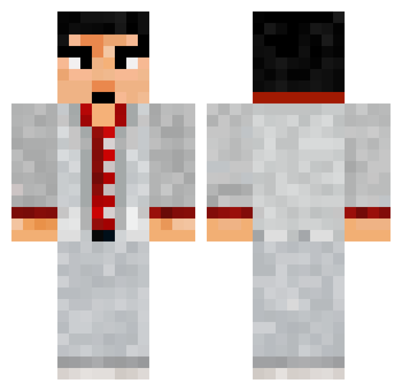 Senexe Minecraft skin, front and back view