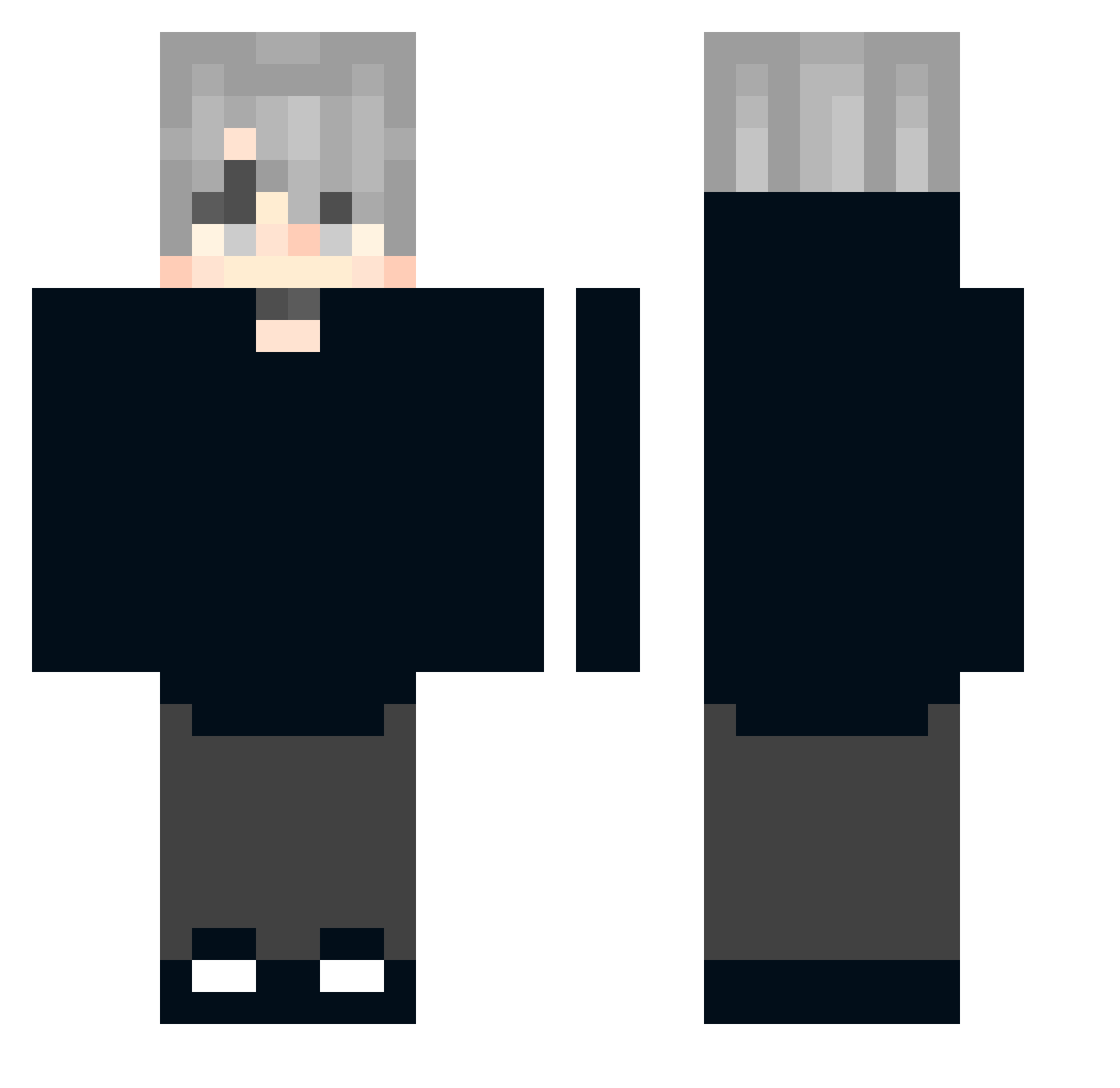 Solitaria Minecraft skin, front and back view