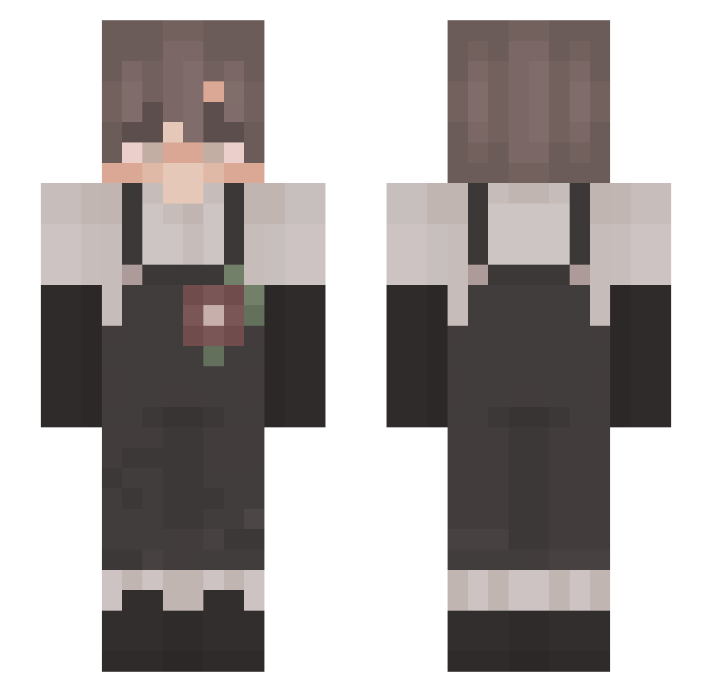 sayeok Minecraft skin, front and back view