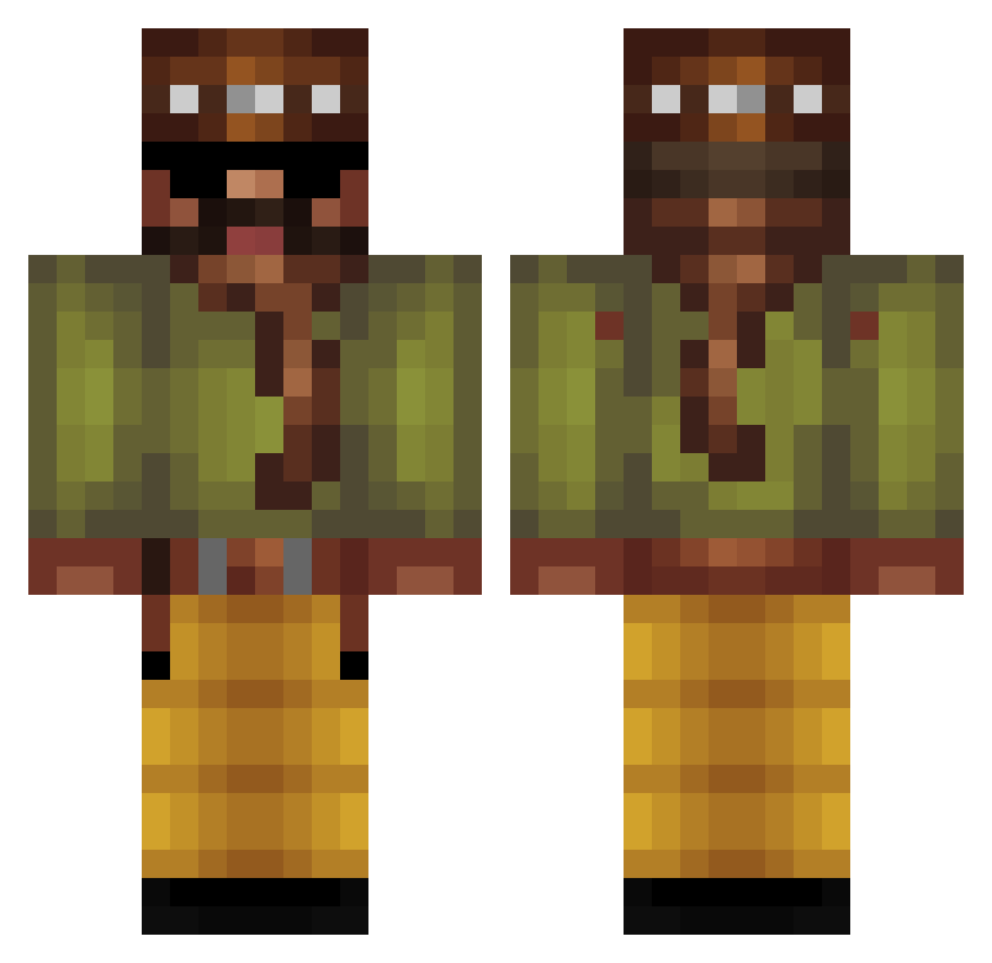 soldatson Minecraft skin, front and back view