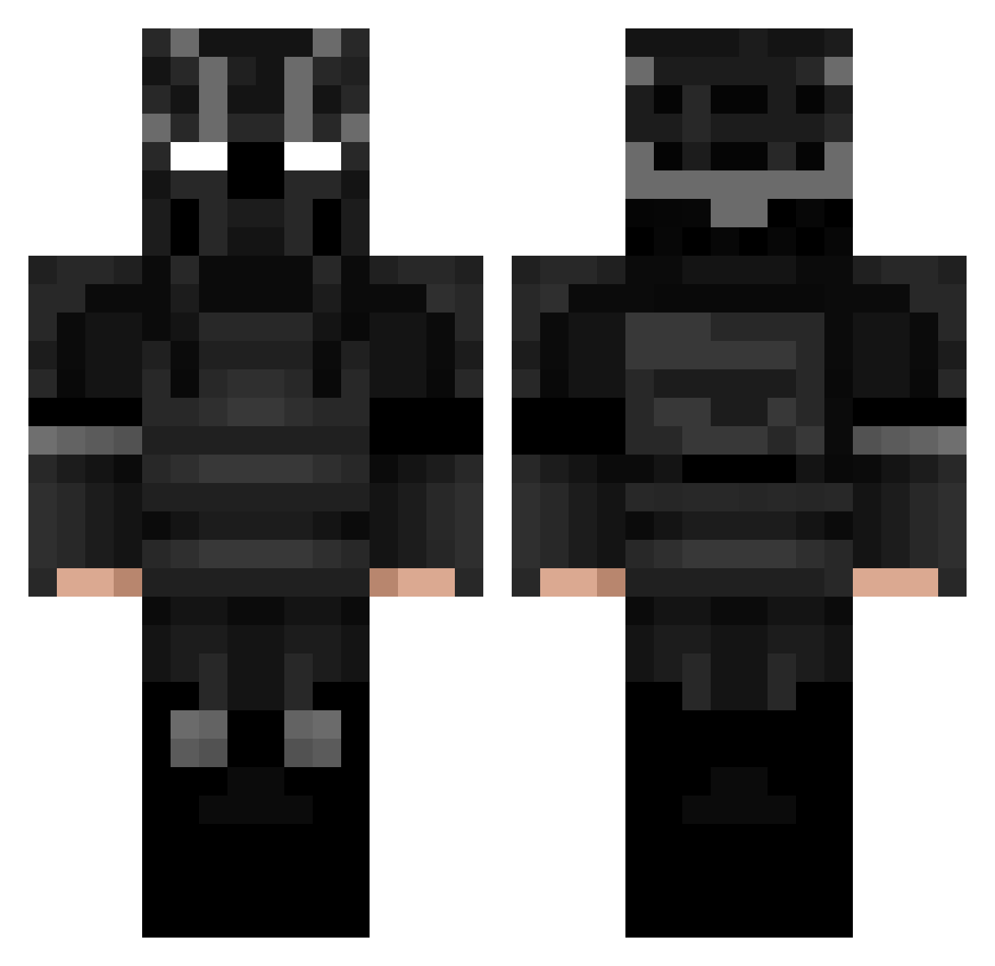 wounder Minecraft skin, front and back view