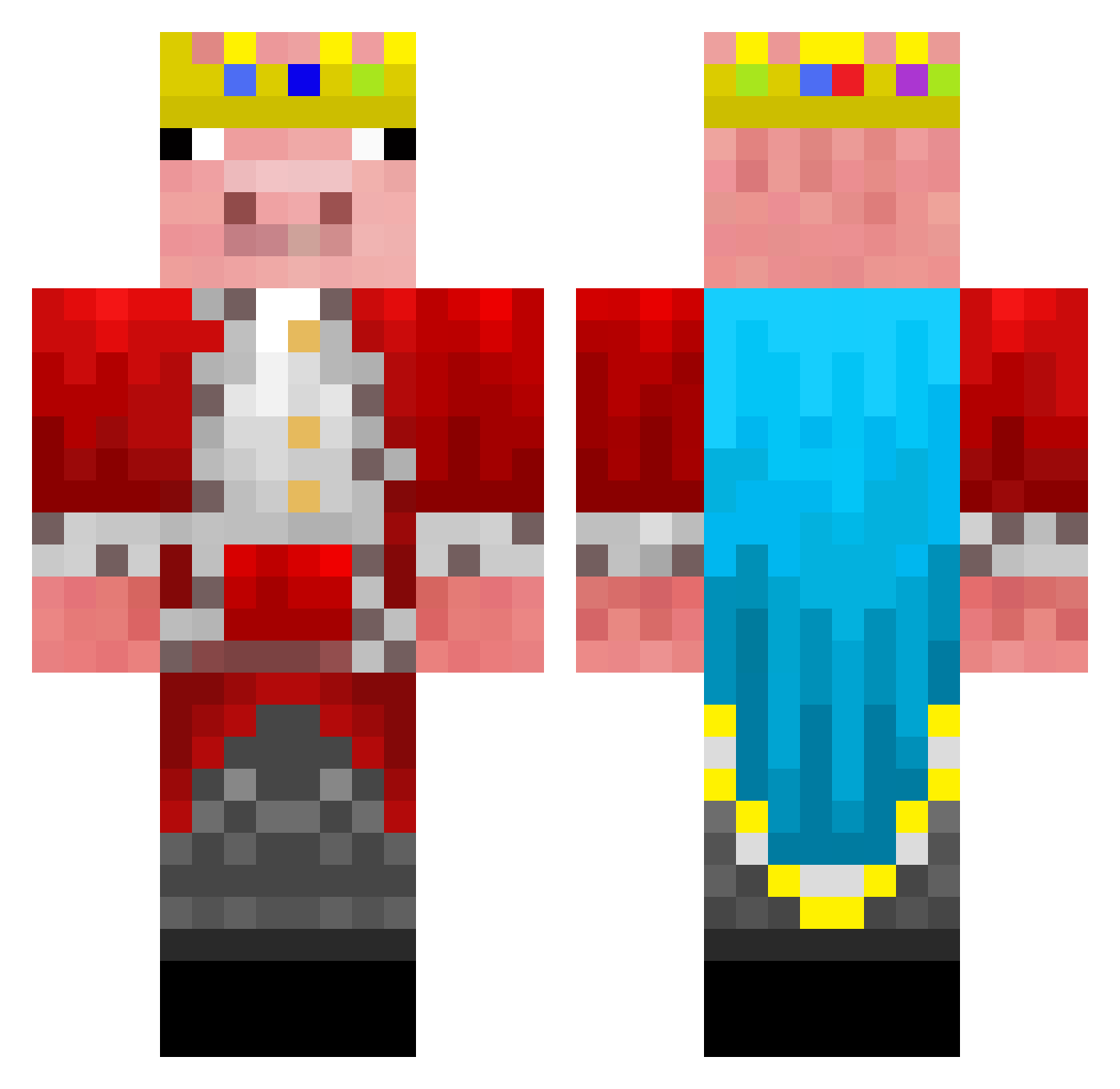 xvoidjumbo Minecraft skin, front and back view