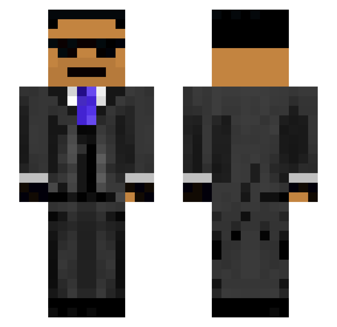 Pluto2k_ Minecraft skin, front and back view