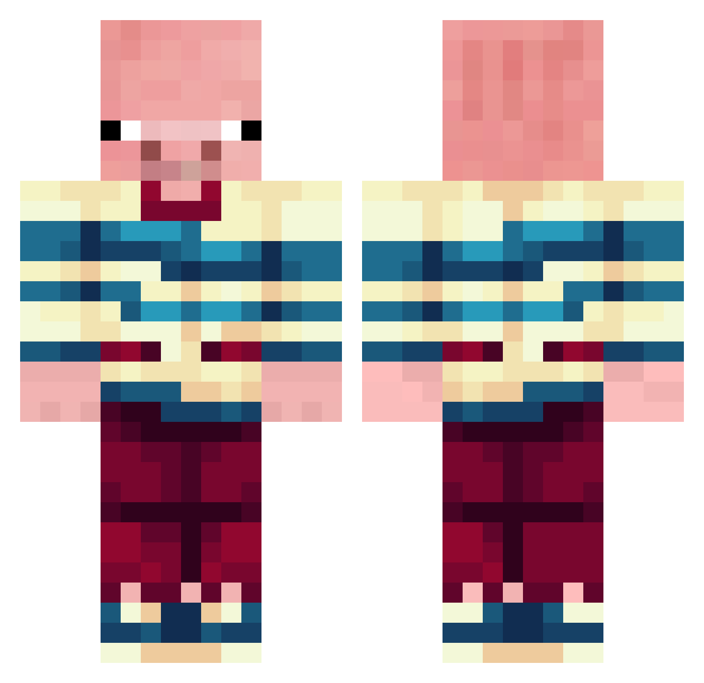 Starandyou1 Minecraft skin, front and back view