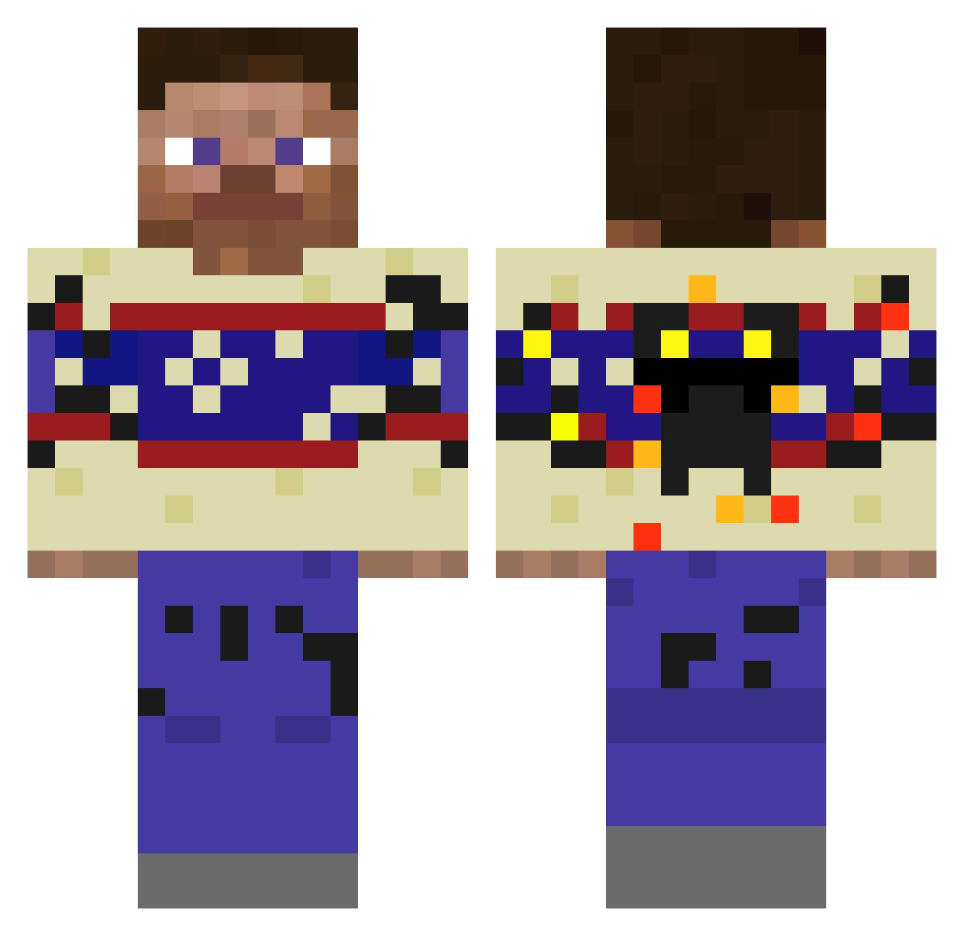 quentinfitz Minecraft skin, front and back view