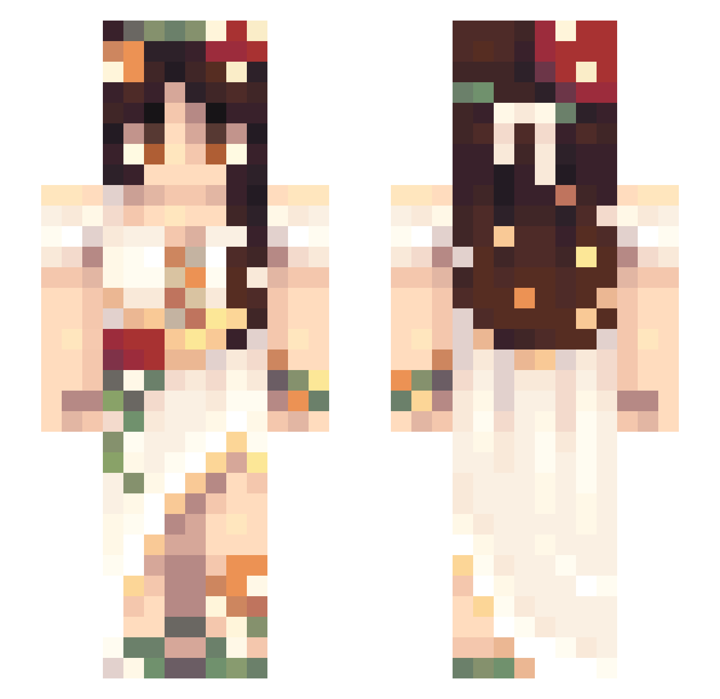 zinzounette Minecraft skin, front and back view