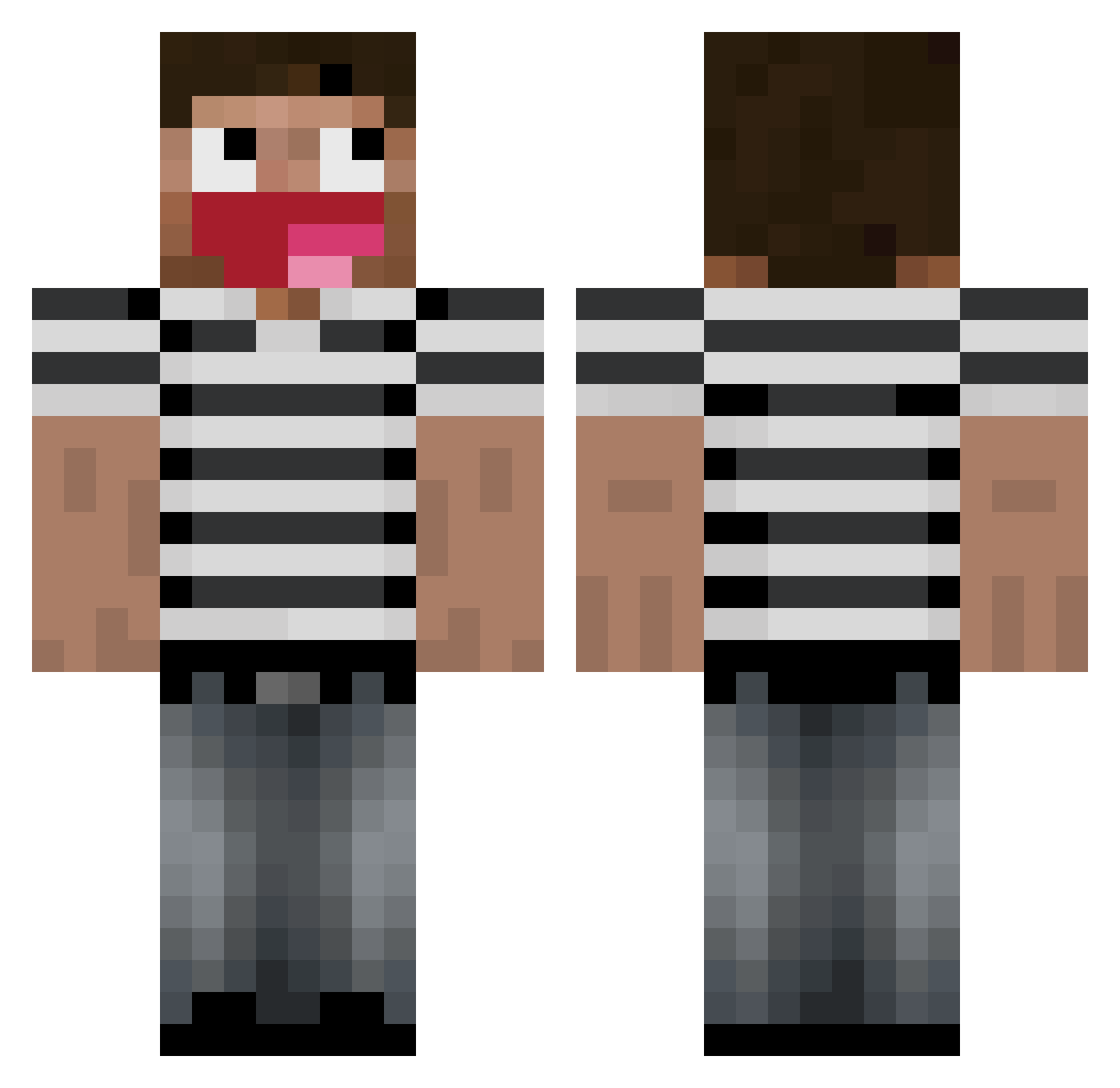 eSJyy Minecraft skin, front and back view