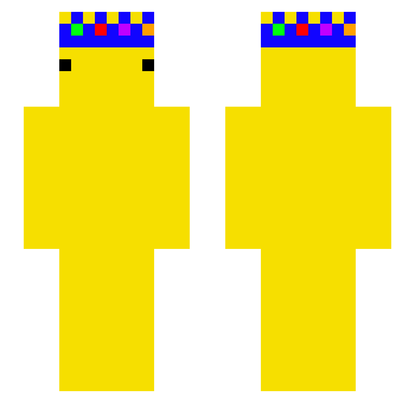 ArlotheDuck Minecraft skin, front and back view