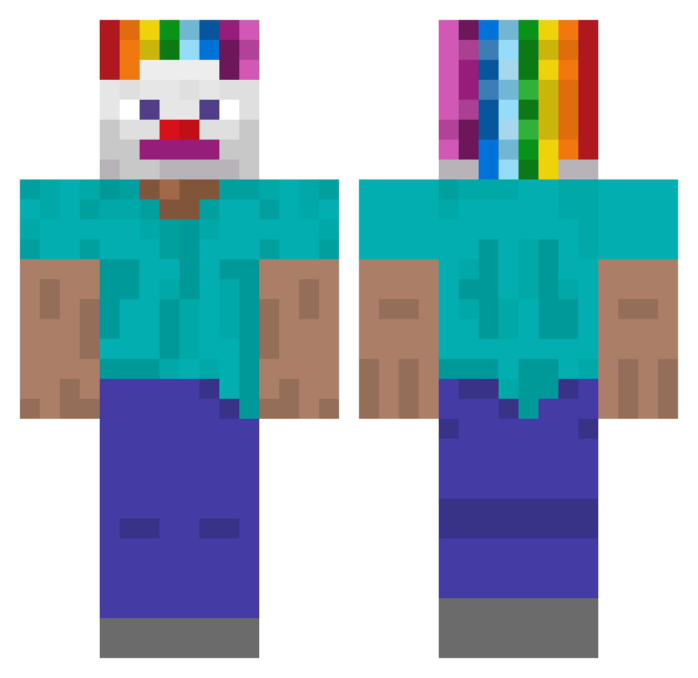 yungstars Minecraft skin, front and back view