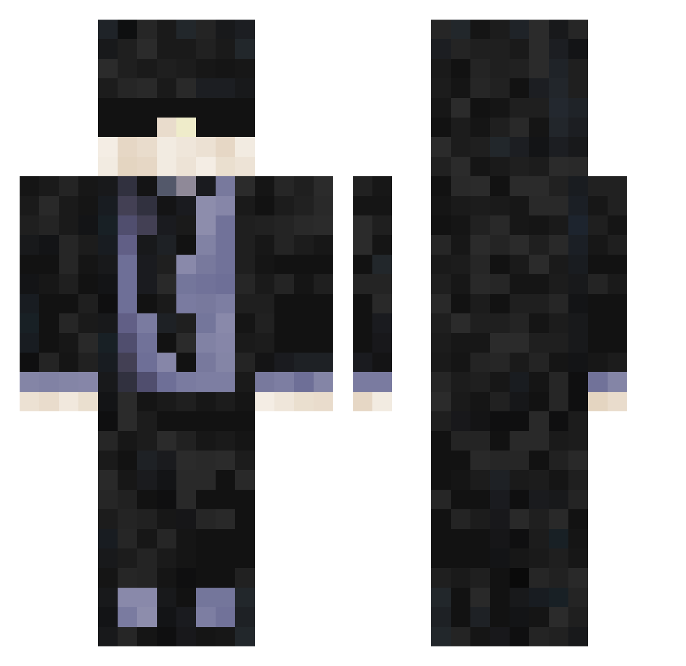 ScarExtra Minecraft skin, front and back view