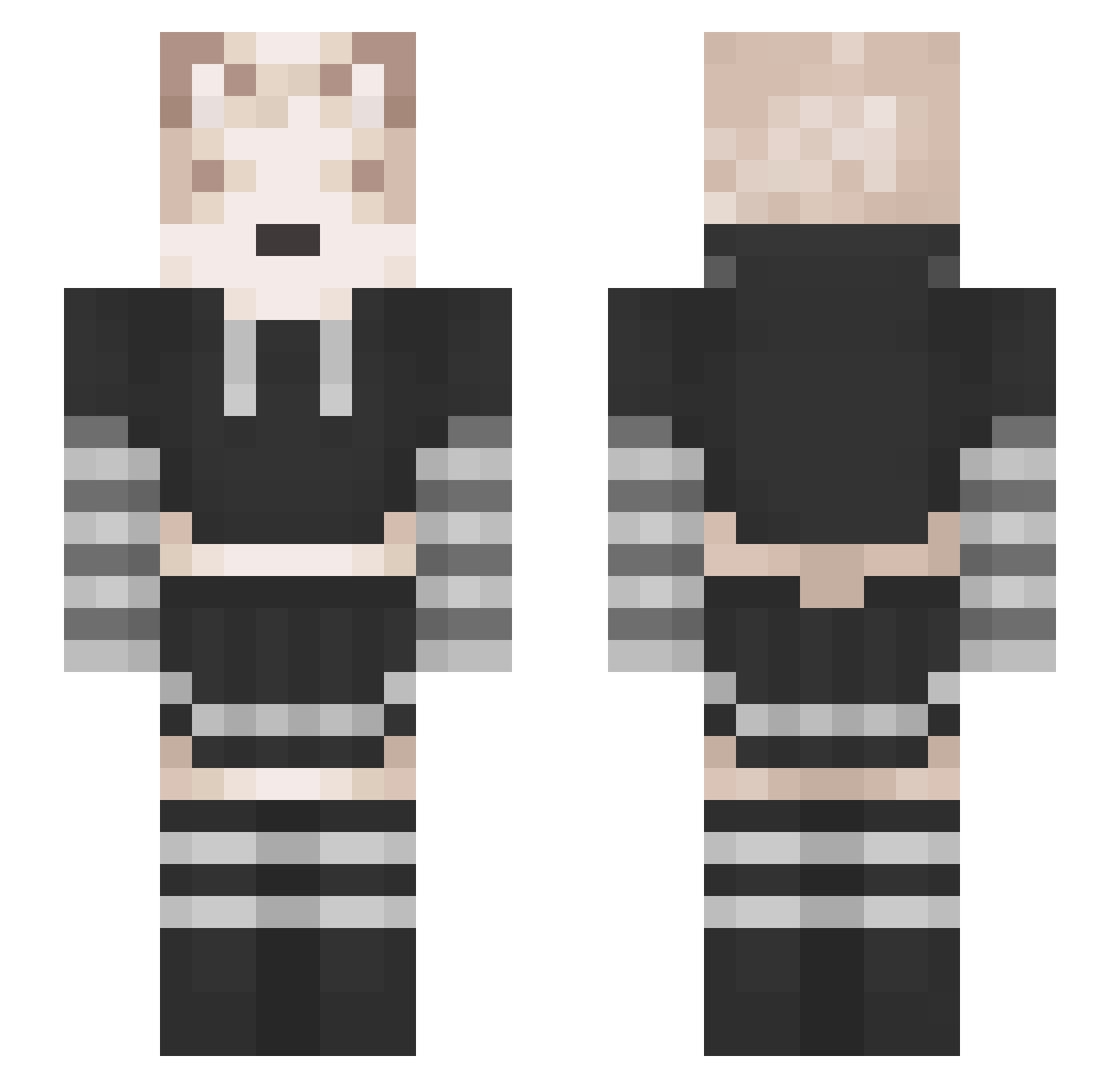 Fifilak Minecraft skin, front and back view