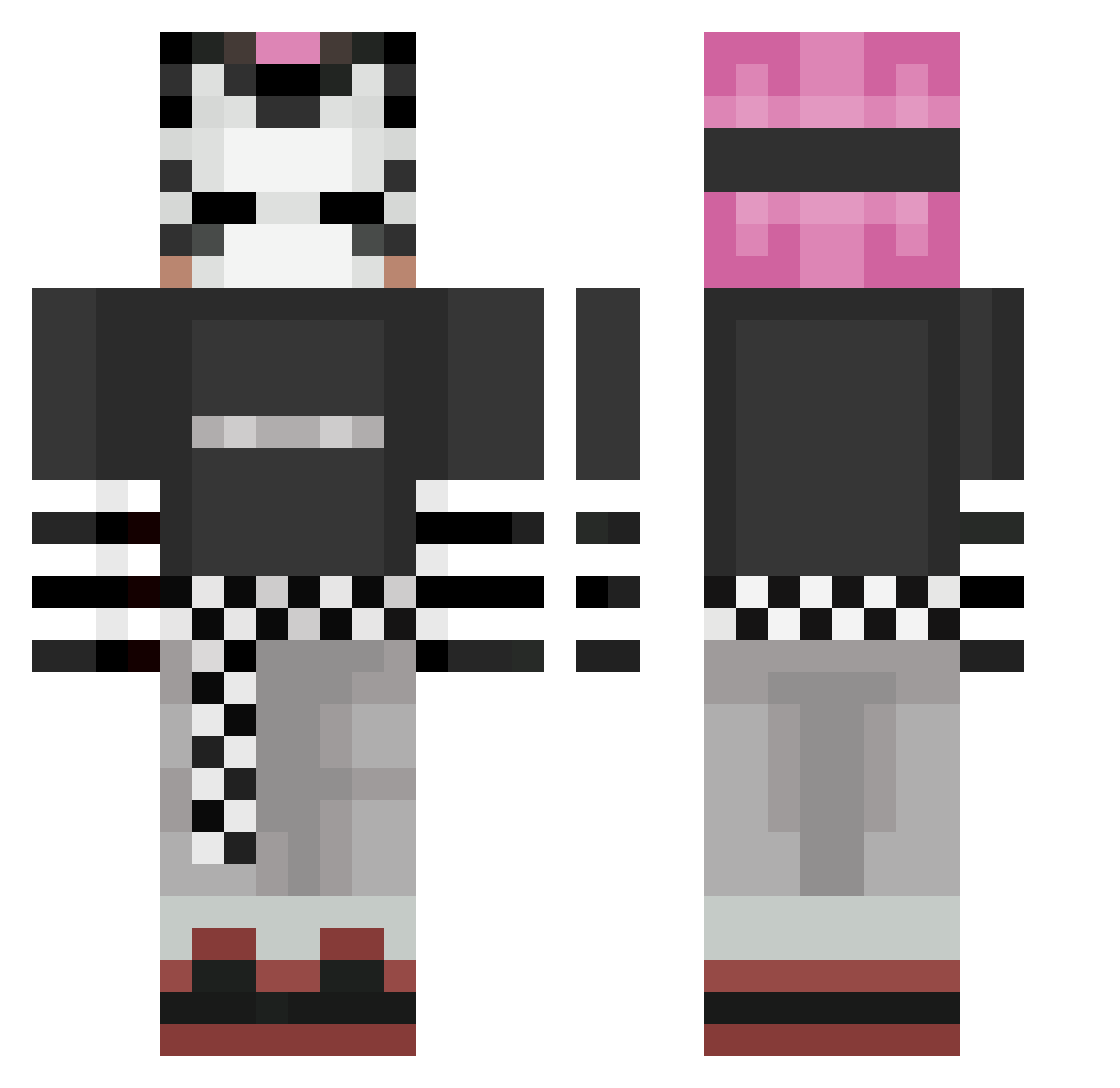 DeadShiver Minecraft skin, front and back view