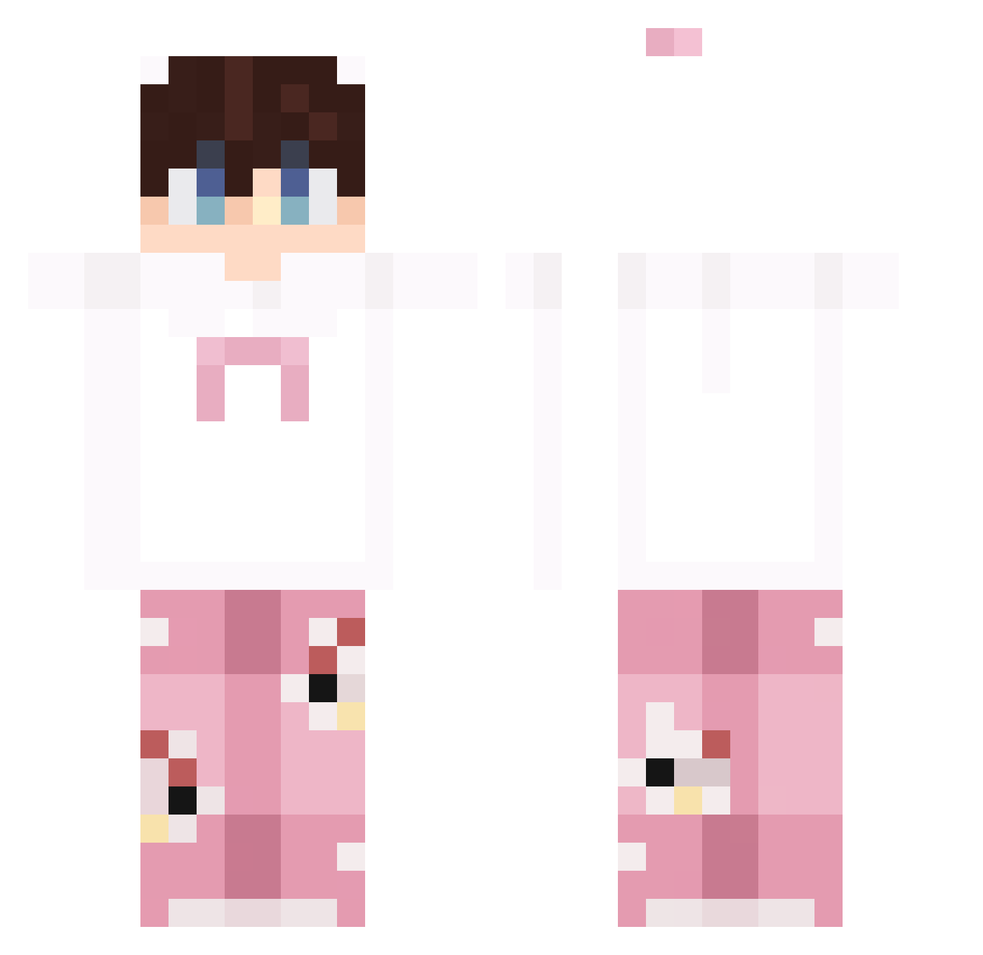 ZachIsWaifu Minecraft skin, front and back view