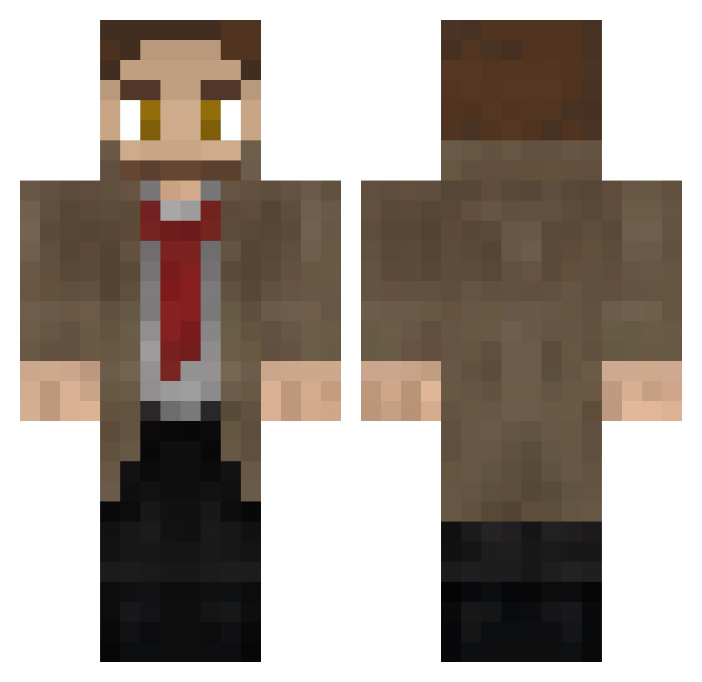 Whirlwind Minecraft skin, front and back view