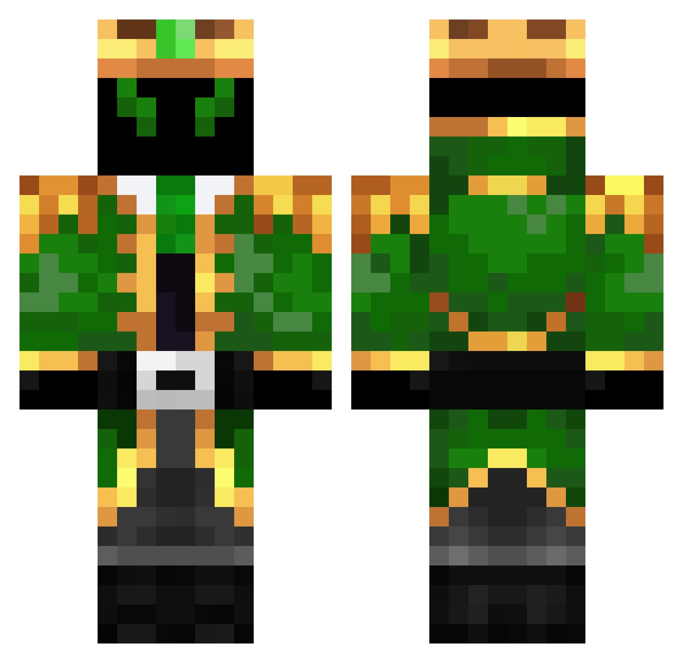 TiagoLeMAN Minecraft skin, front and back view