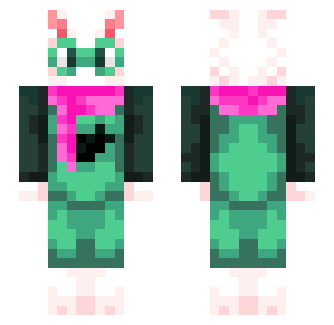 PolarTBlock Minecraft skin, front and back view